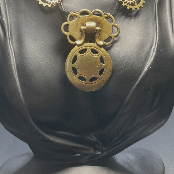 Vintage Door Knocker Watch Gear Necklace