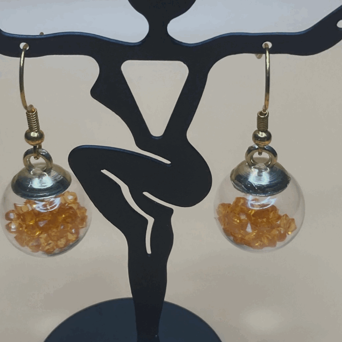 Orang Glass Ball Pendant Earrings