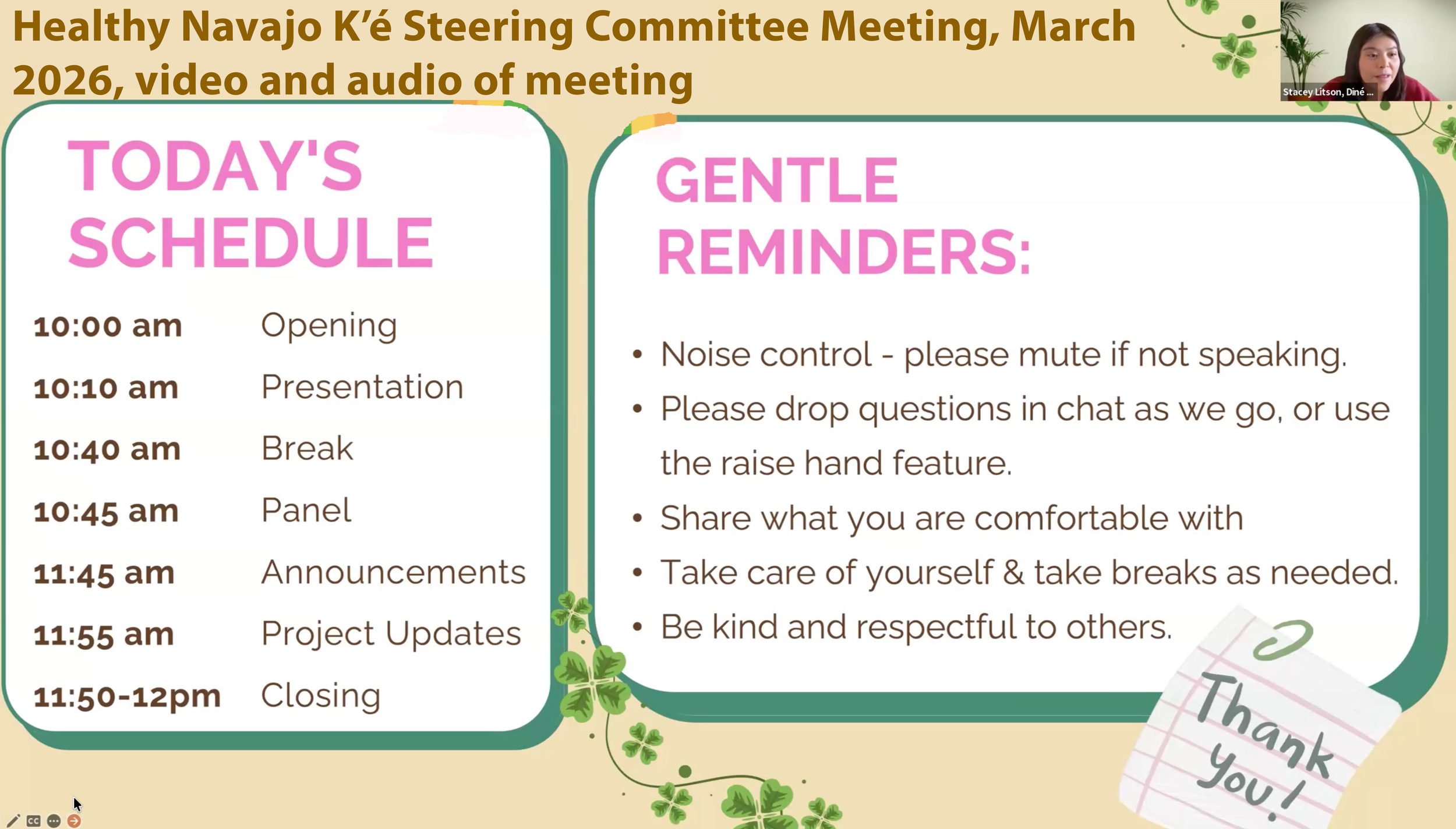 March 2026 HNK Steering Committee meeting recording 