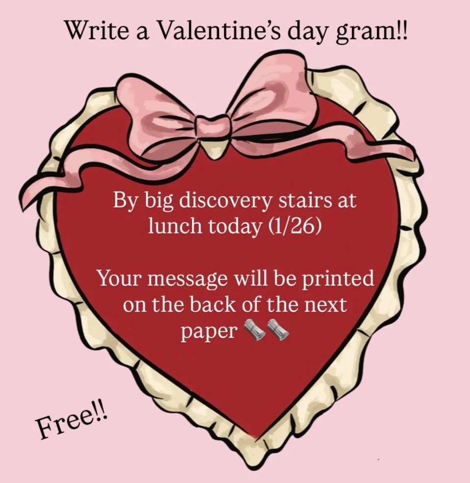 Come write free The Samohi Valentine&rsquo;s grams today!