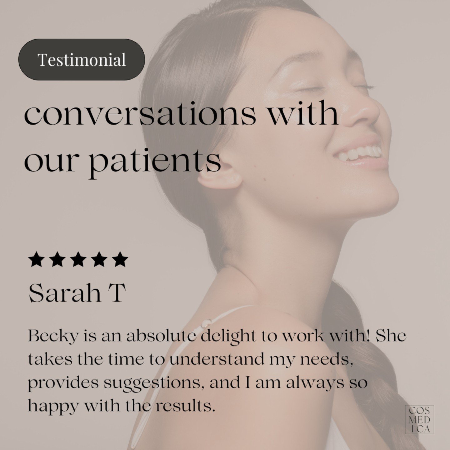Another lovely conversation with one of our beautiful patients. 

#testimonial #customerreview #clinicreview #skincare #results #5starreview #patientfeedback #feedbackfromourpatient #botox #filler #laser #laserclinic #cosmeticclinic #burlingtonclinic