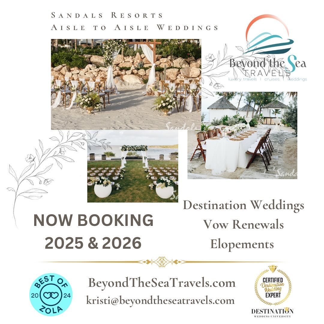 2025 &amp; 2026 Destination Wedding rates are now available!

The average Destination Weddings takes 12-18 months to plan. 
Start early to have the the opportunity to confirm that perfect date Or venue. 
This will also give your guests time to make a