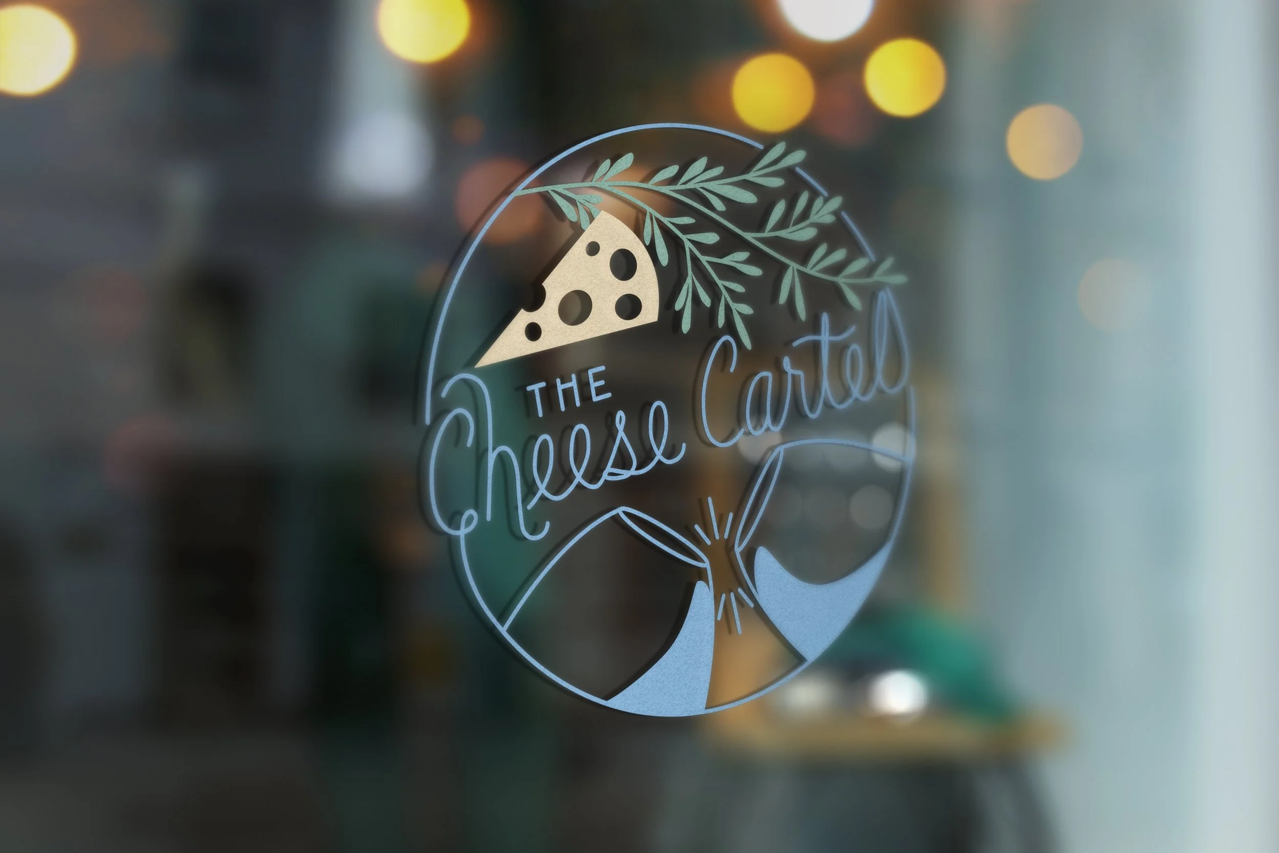 Full color logo on storefront mockup