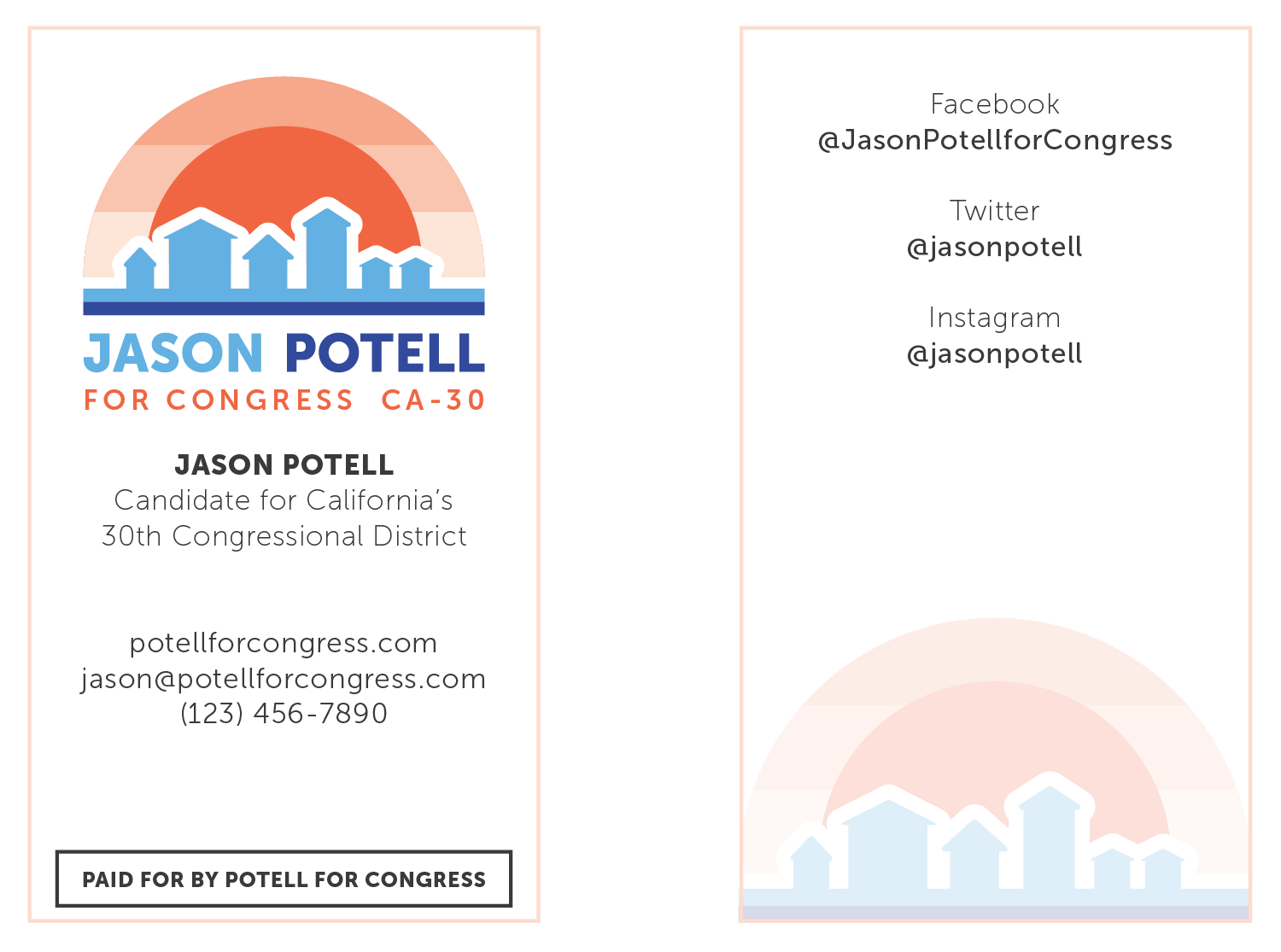 Business card design, front and back