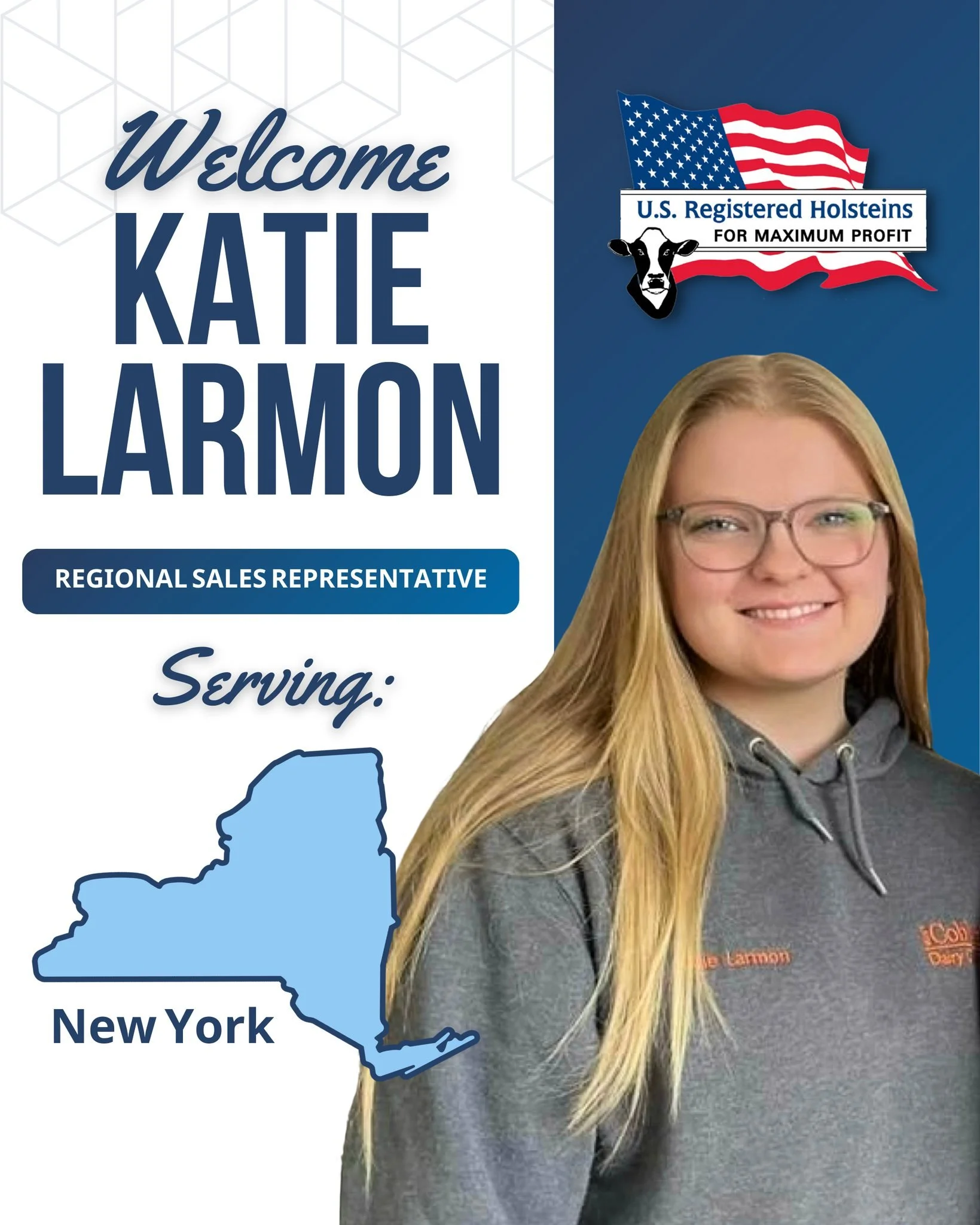 We&rsquo;re excited to share that Katie Larmon recently joined our team on November 10th as Holstein Association USA&rsquo;s Regional Sales Representative for New York! 🗽🐄

Katie&rsquo;s favorite HAUSA program is Holstein COMPLETE, which she loves 
