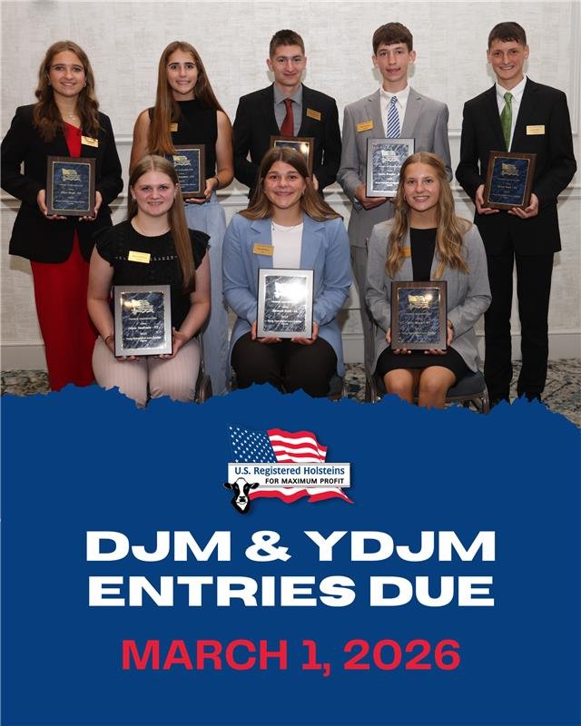 Thinking about entering the Distinguished Junior Member or Young Distinguished Junior Member competitions in 2026? Don&rsquo;t miss your chance! Entries are due March 1, 2026.

Click the link in our bio and check out the Junior Holstein Association w