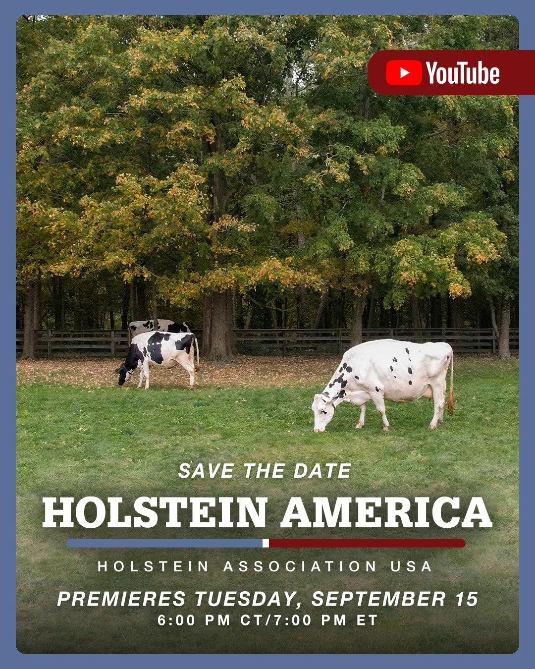 Mark your calendars &mdash; Holstein America is back! Tune in on Tuesday, September 15 at 6:00 PM CT/7:00 PM ET to watch the premiere. 🐄📺