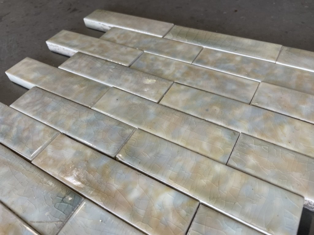 Antique Mottled Victorian Field Tile Old Bridge