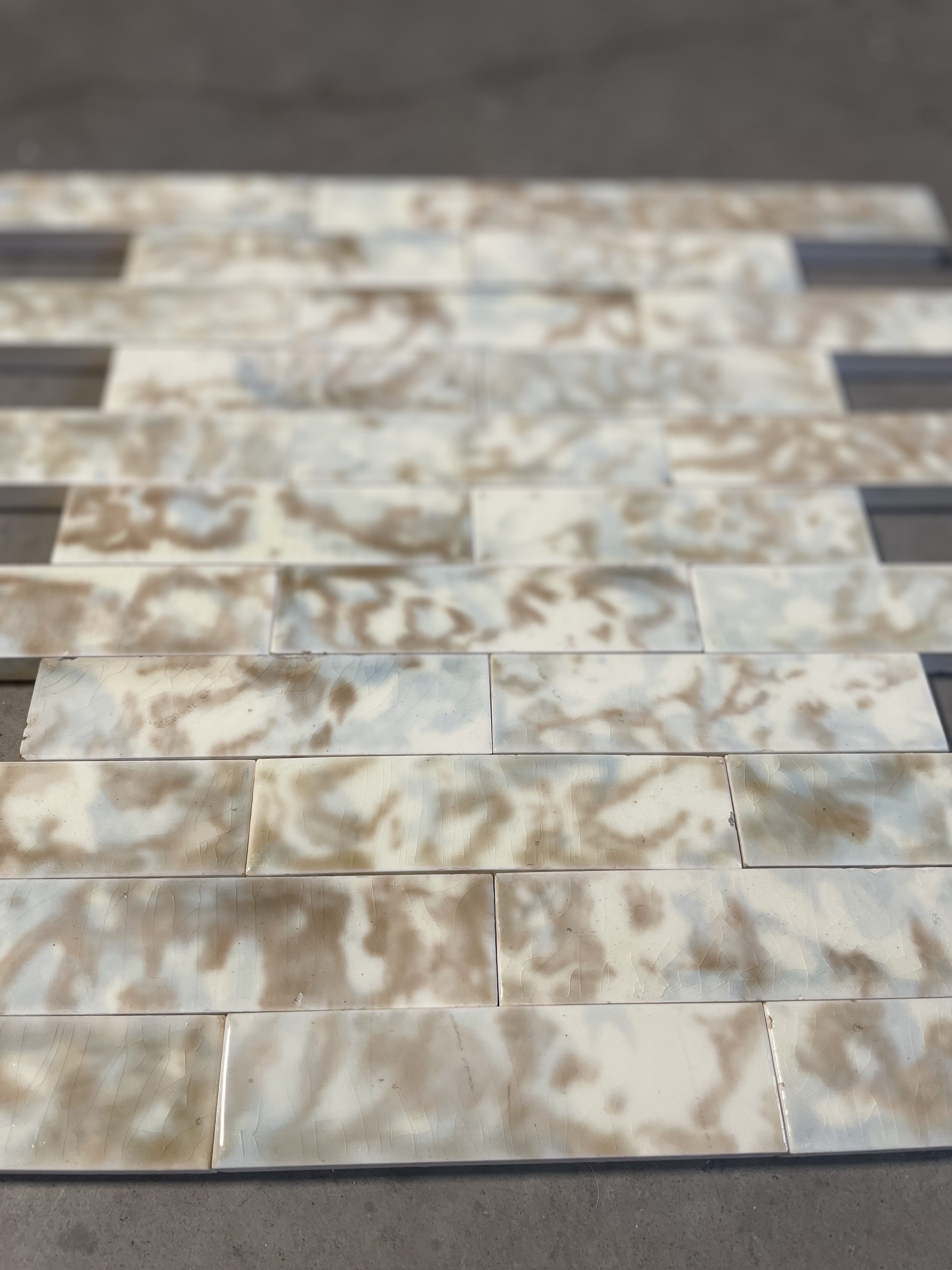 Antique Cream Mottled Victorian Field Tile Old Bridge