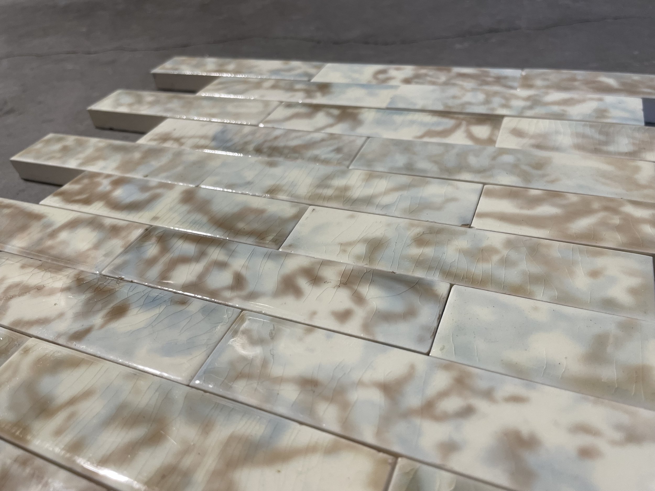 Antique Cream Mottled Victorian Field Tile Old Bridge