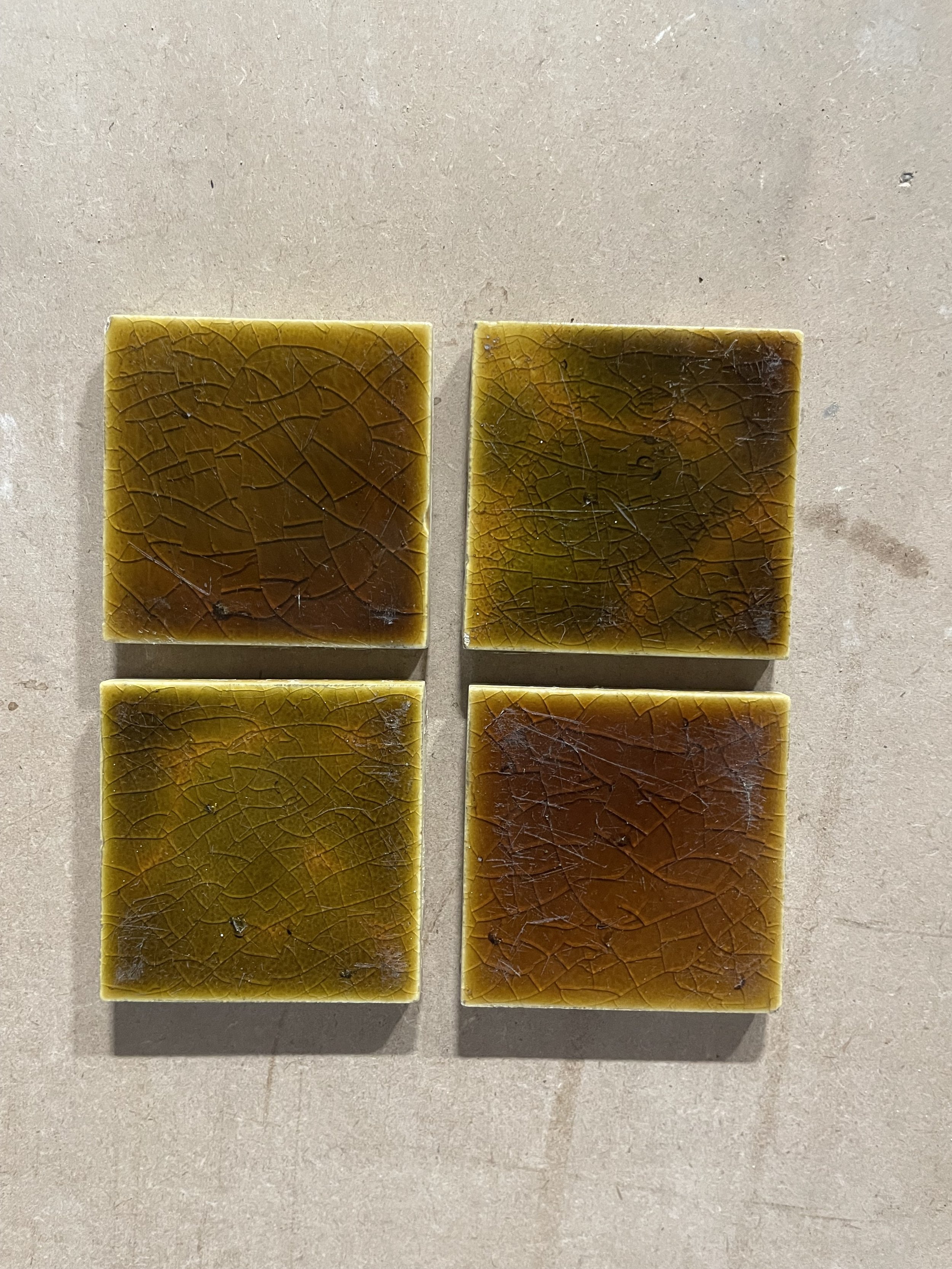 1890s Victorian Mottled Square Tiles Trent Tile Works