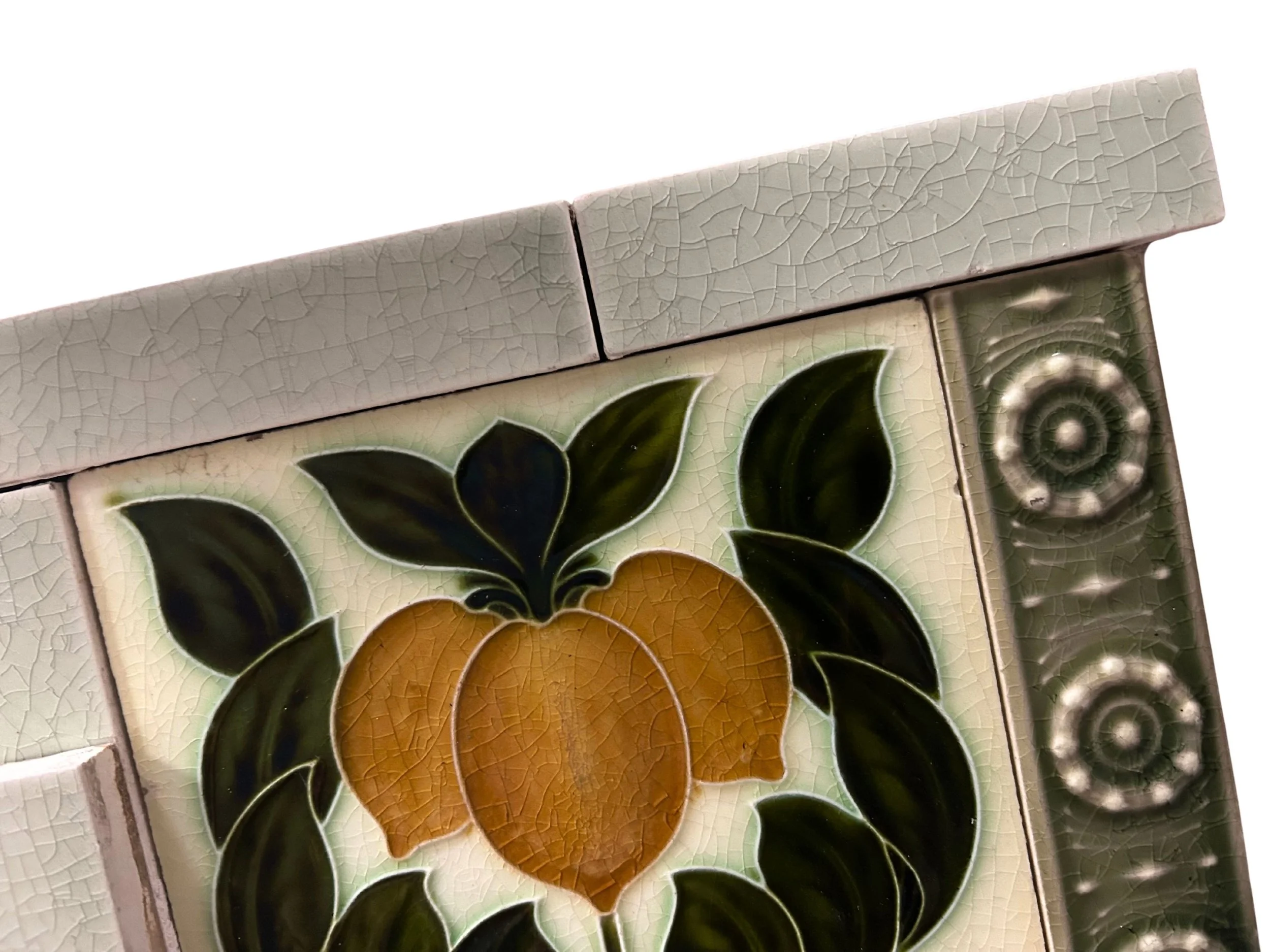 English victorian tile lemon tree bathroom backsplash tile powder room