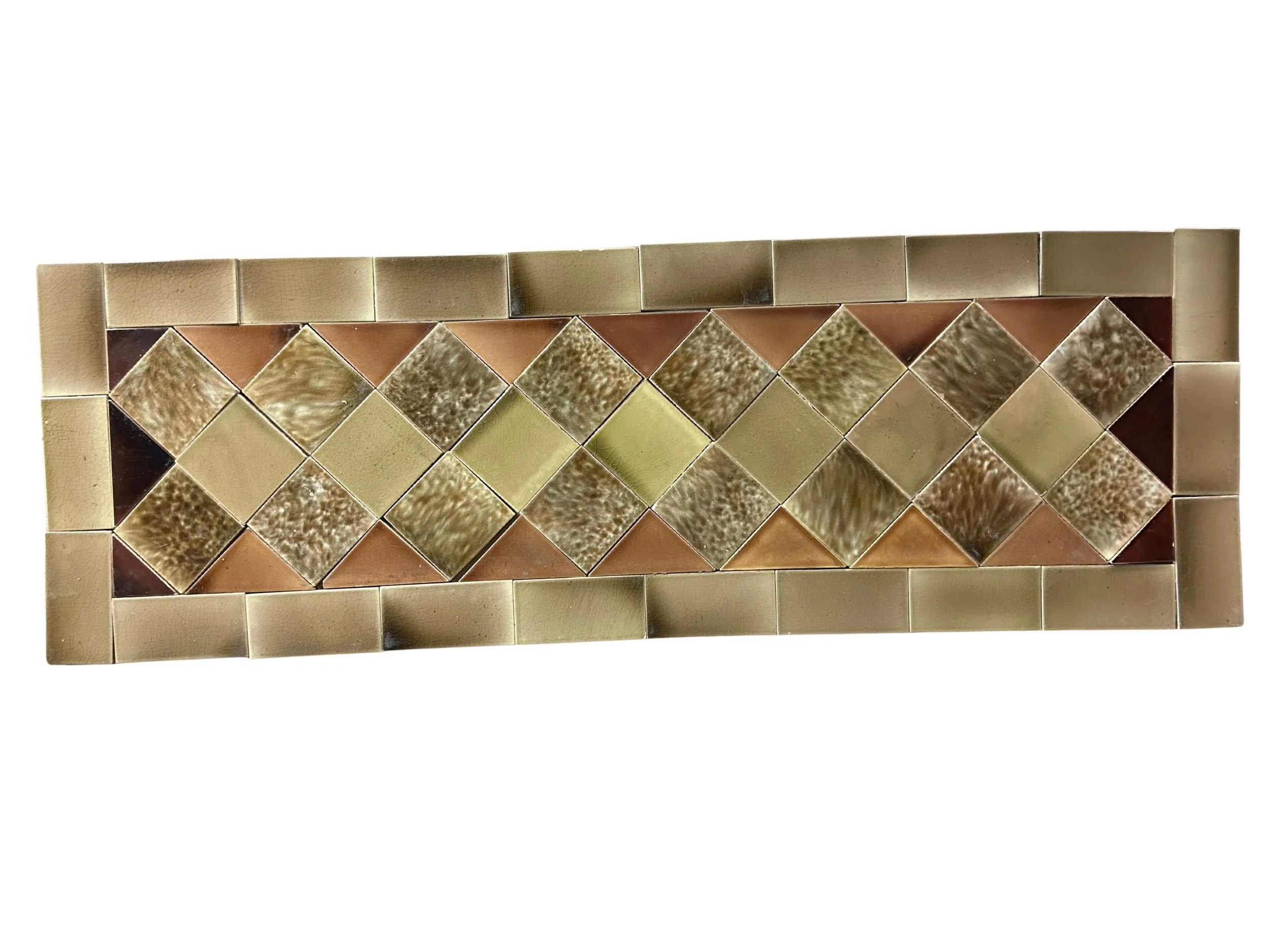 Antique Patchwork Tile Hearth Diagonal Pattern - 18 x 54"