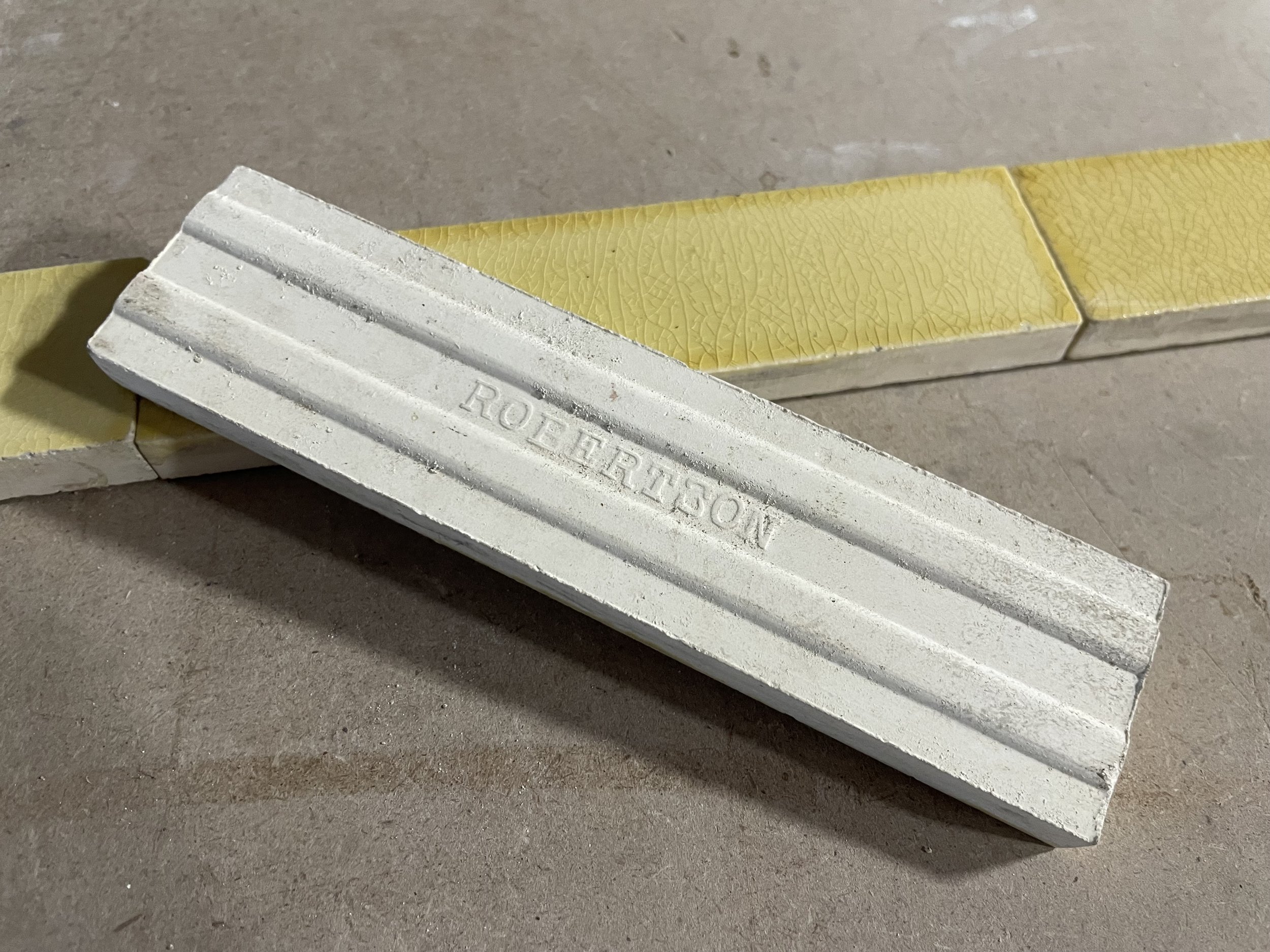 Antique Solid Yellow Victorian Field Tile Robertson