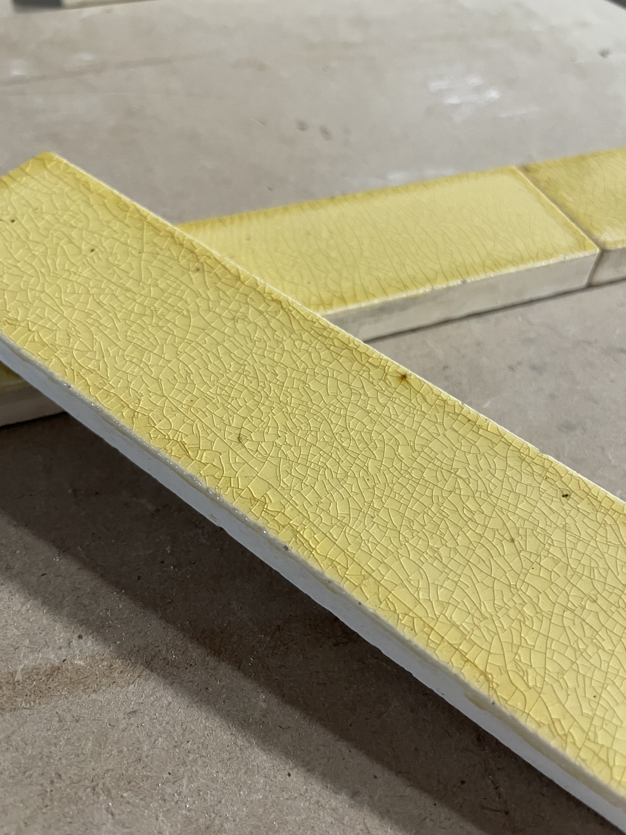 Antique Solid Yellow Victorian Field Tile Robertson