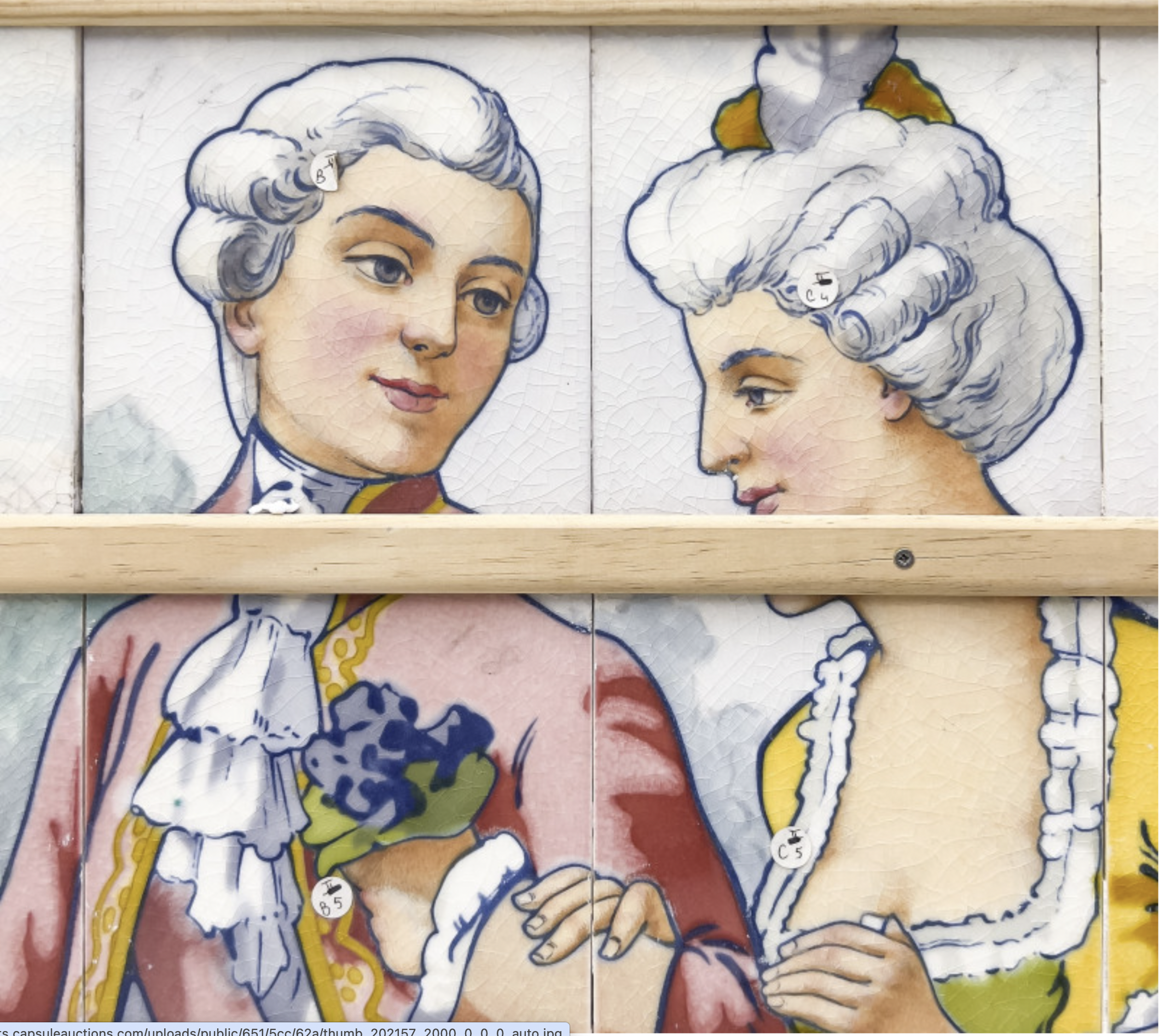 Antique Sarreguemines Tile Panel
