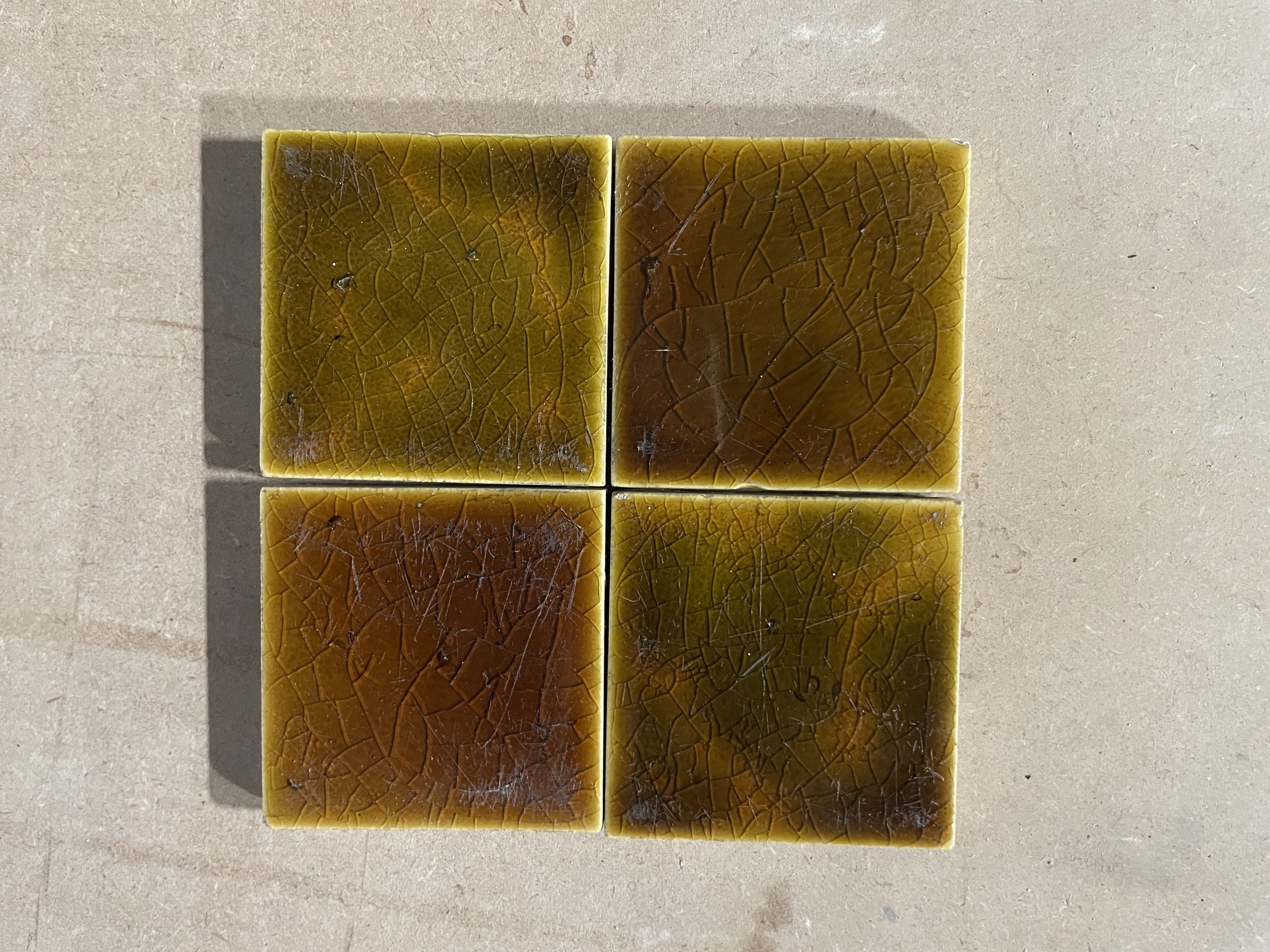 1890s Victorian Mottled Square Tiles Trent Tile Works