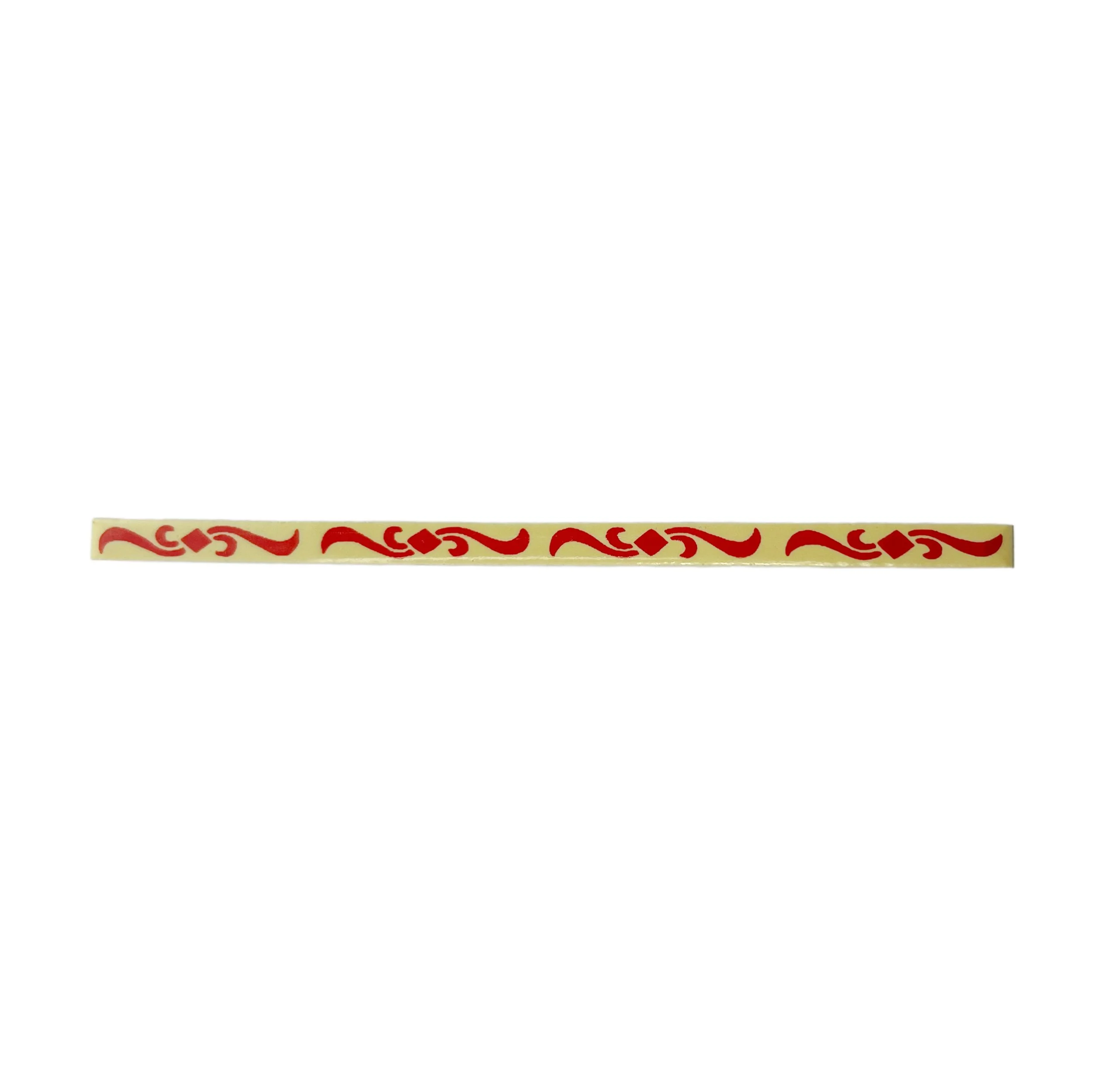 Vintage tile pencil swizzle stick ribbon design red and yellow accent tile border tile