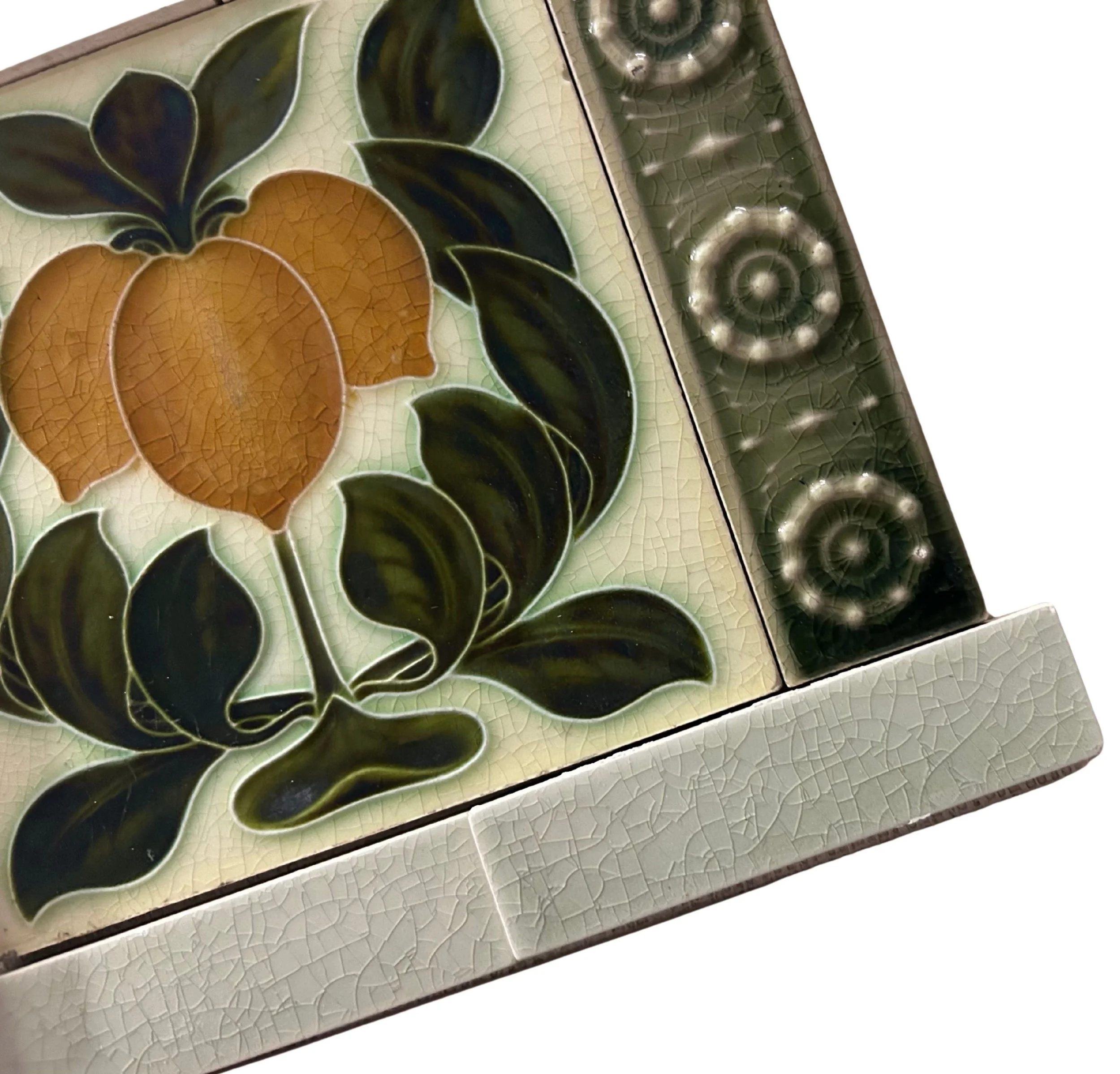 English victorian tile lemon tree bathroom backsplash tile powder room