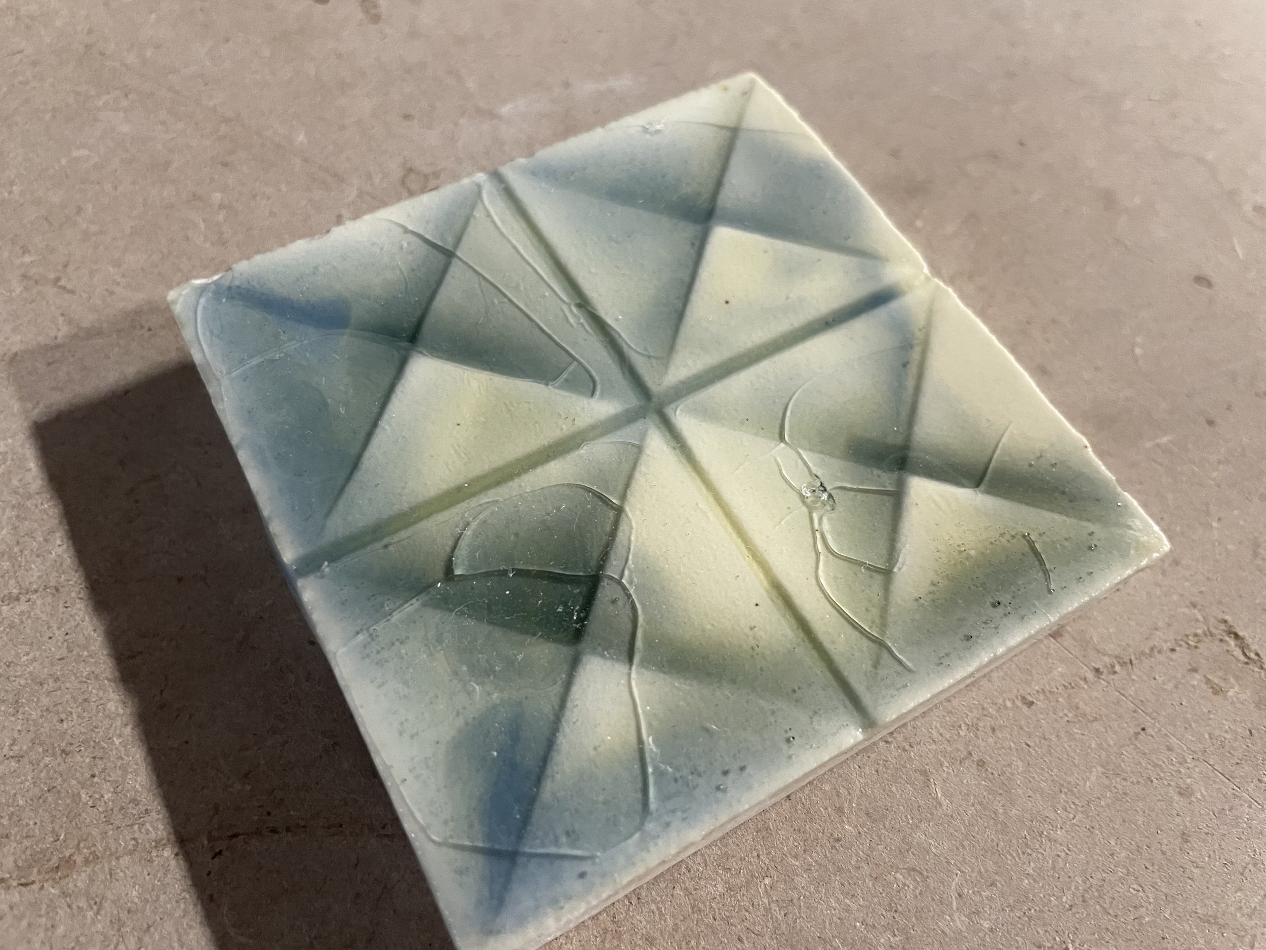 Beautiful Geometric Blue Figural 3x3 Tile Beaver Falls