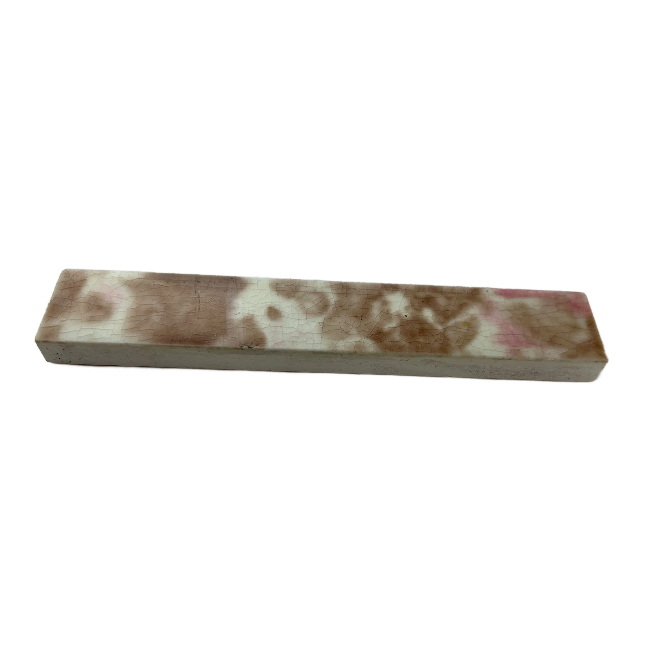 Antique Mottled Brown, Pink, White Victorian Tile - Trent Tile Works