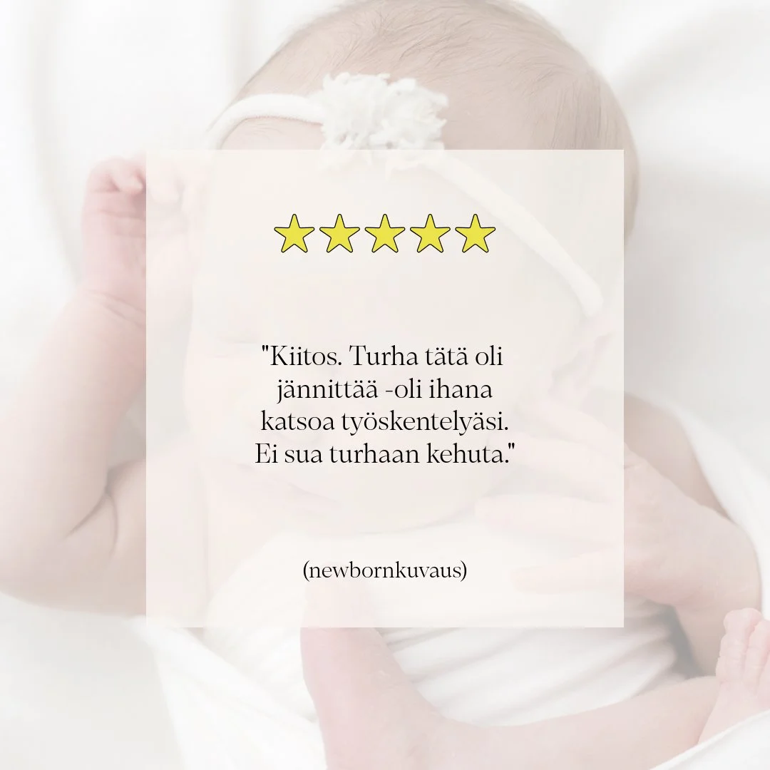 Merkityksellisimm&auml;t palautteet huikataan usein oven suusta tai kerrotaan spontaanisti. 🥰

Alkuun pyysin kirjallisia Google-arvosteluja, mutta nyt en ole tainnut vuoteen pyyt&auml;&auml; niit&auml; kenelt&auml;k&auml;&auml;n. Mun asiakkaat tulev