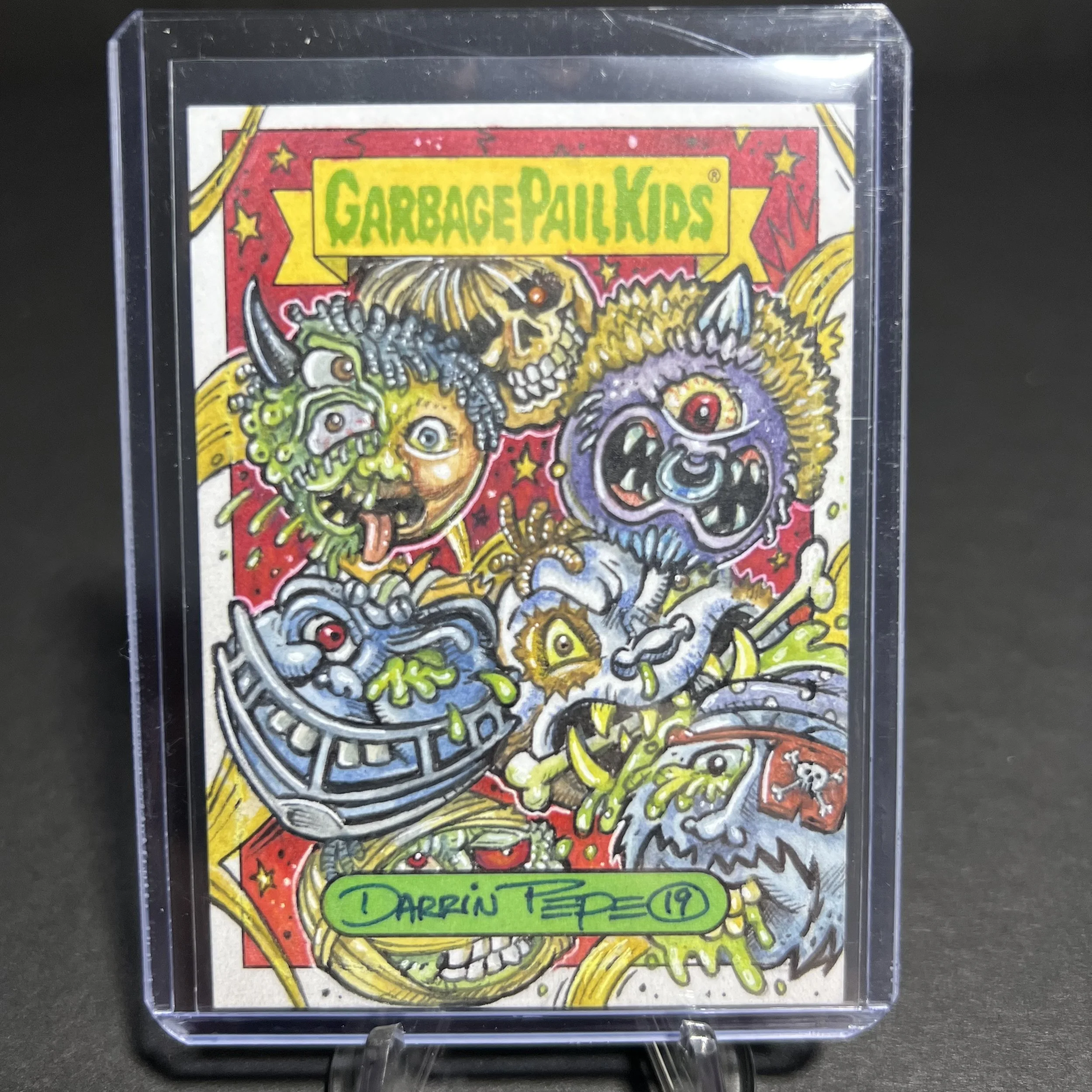 GARBAGE PAIL KIDS MADBALLS SKETCH CARD BY DARRIN PEPE WE HATE THE 90s