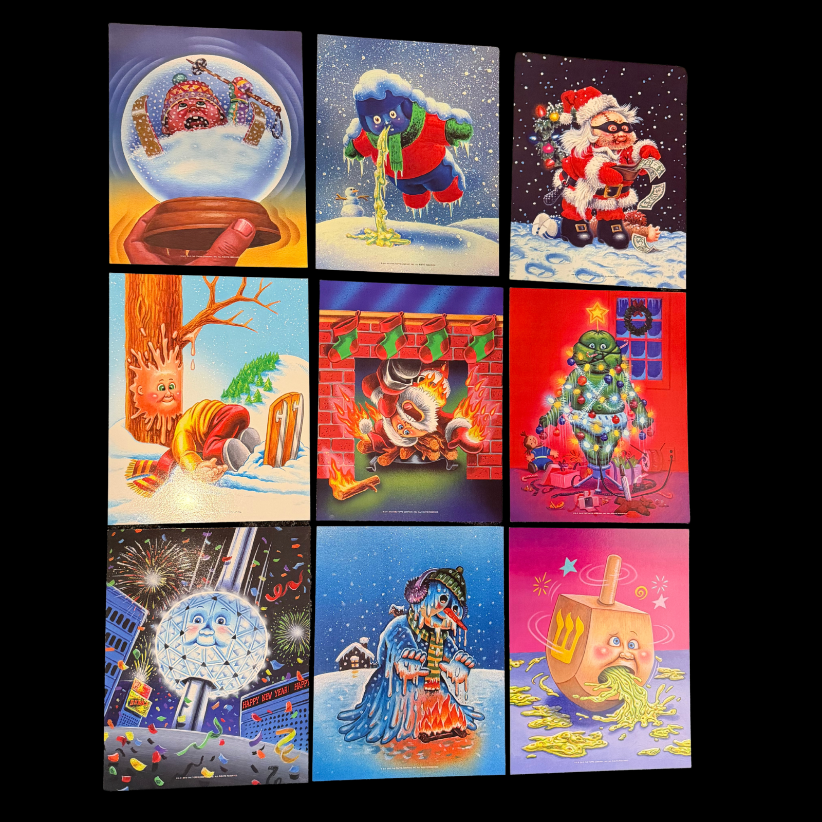 2013 GARBAGE PAIL KIDS CHRISTMAS POSTER SET OF 9 TOPPS