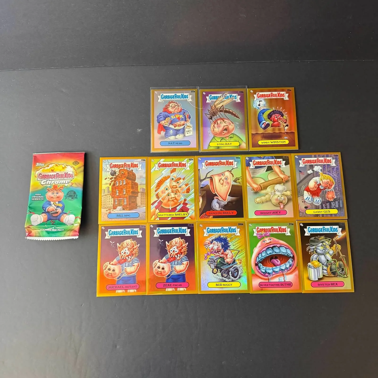 Chrome 5 Gold Refractor Cards - Lot of 13