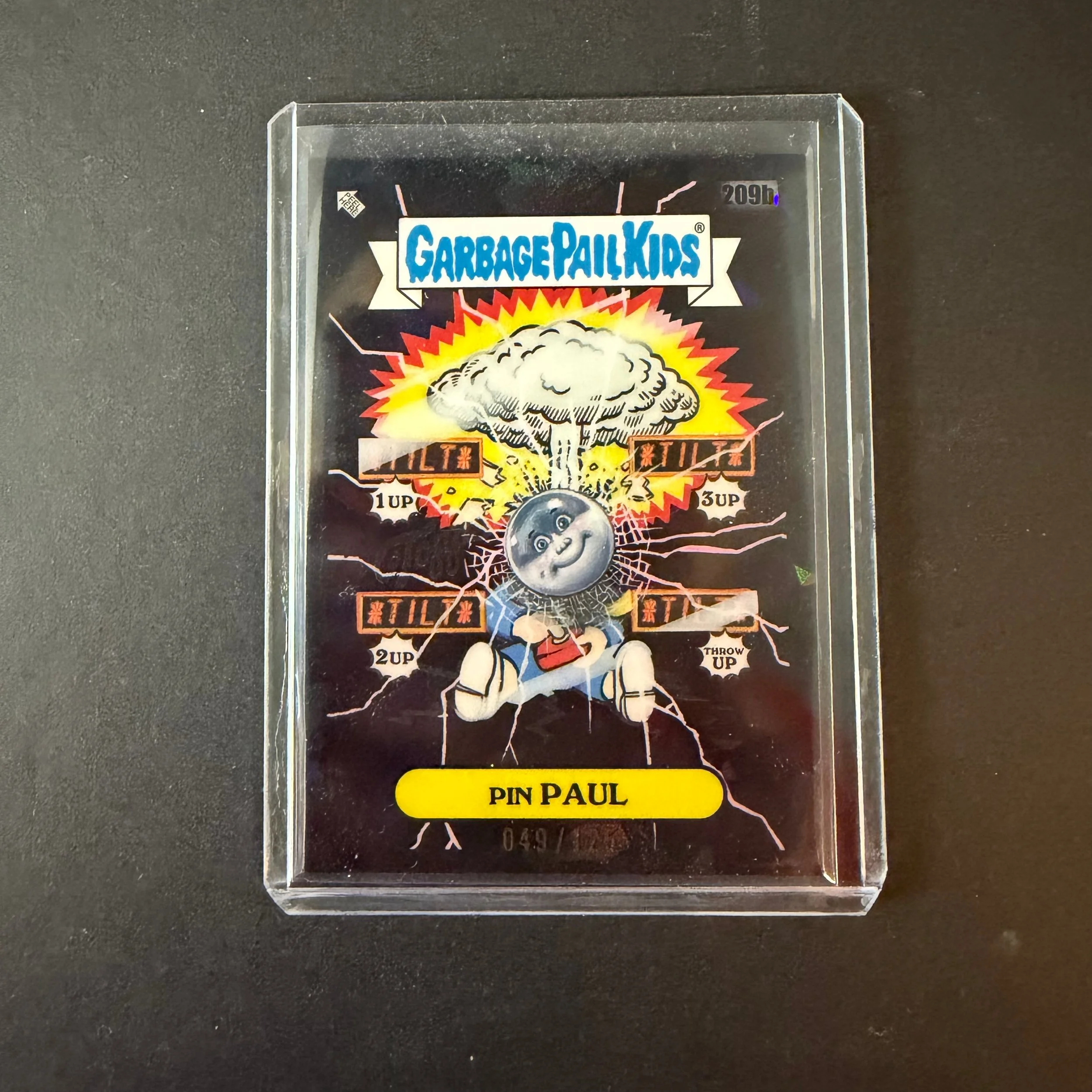 GARBAGE PAIL KIDS SAPPHIRE 3 PIN PAUL BLACK REFRACTOR #209B 49/125