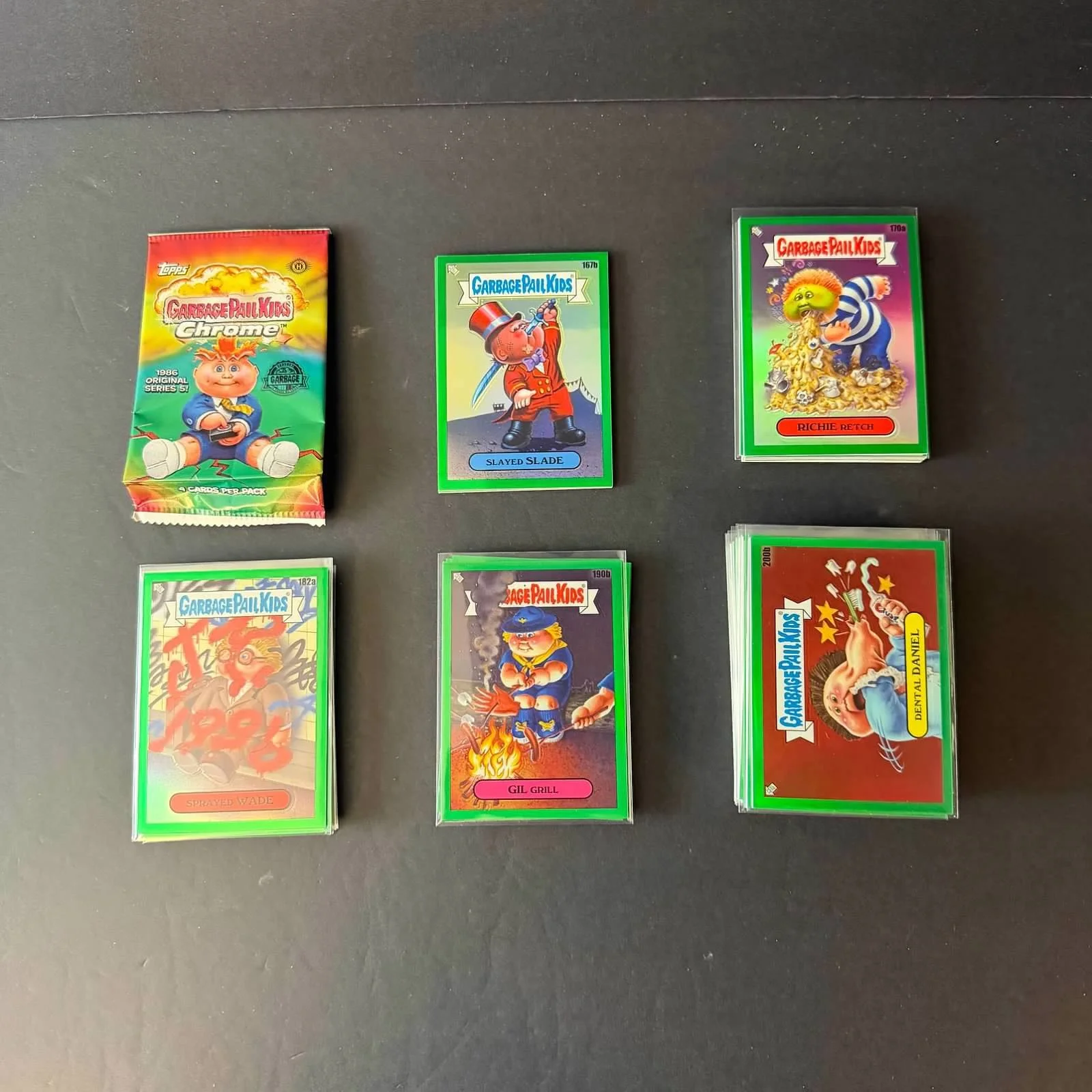 Chrome 5 Green Refractor Cards - Lot of 62