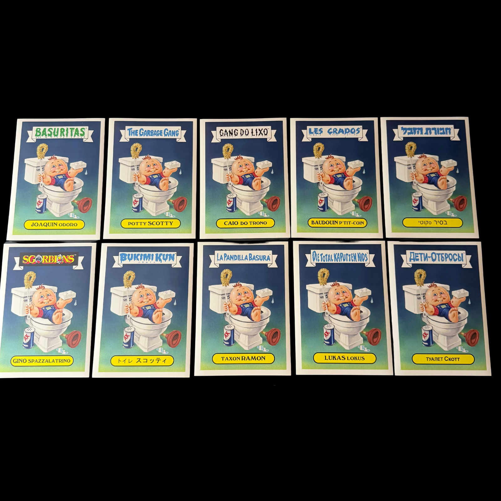 GARBAGE PAIL KIDS 30TH ANNIVERSARY FOREIGN LEGION POTTY SCOTTY SDCC SET /400