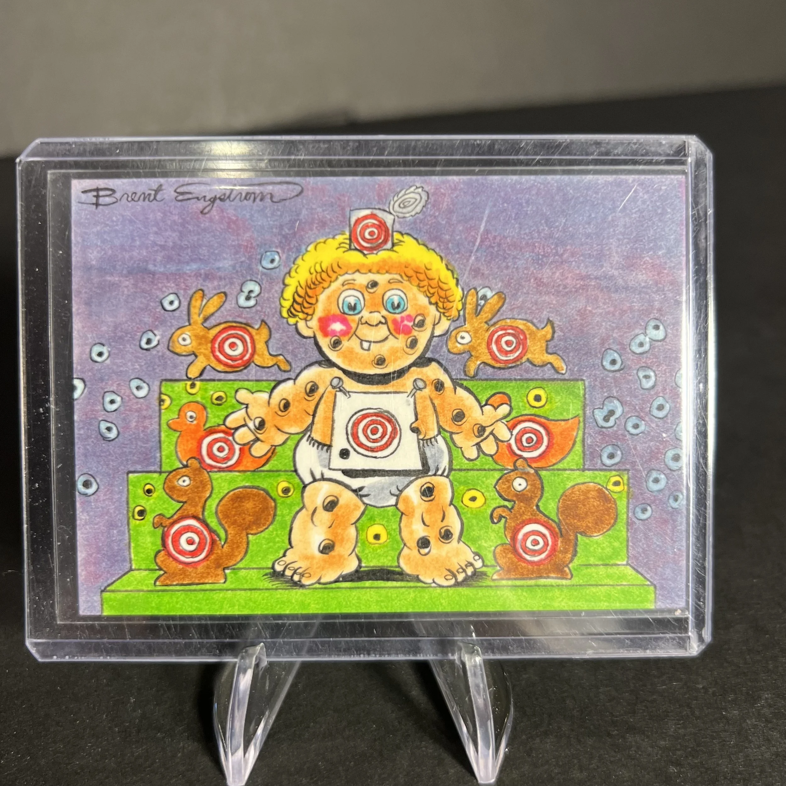GARBAGE PAIL KIDS TARGET MARGRET ARTIST SKETCH CARD BRENT ENGSTROM ART