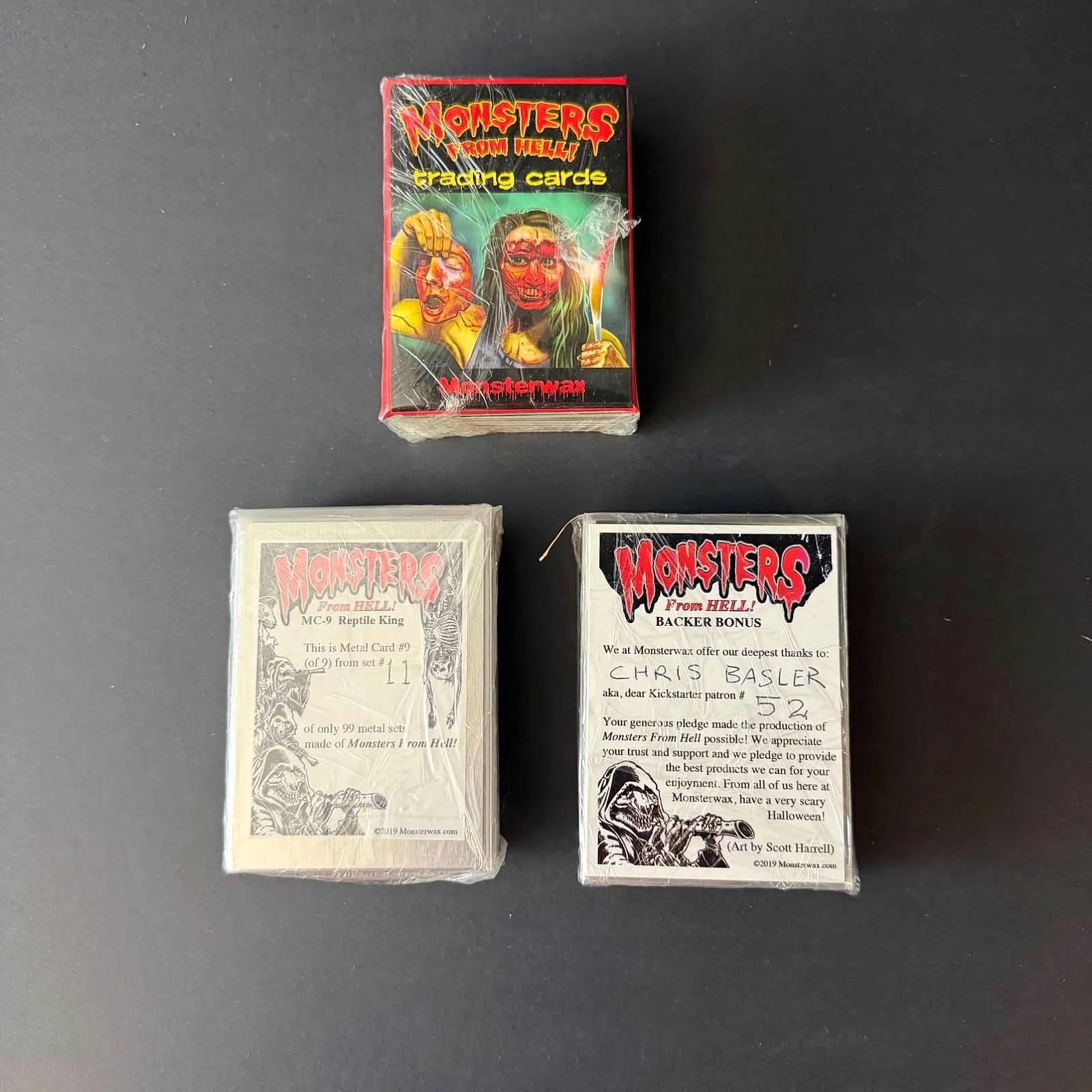 MONSTERS FROM HELL! Monsterwax Lot of 3 Horror Trading Card
