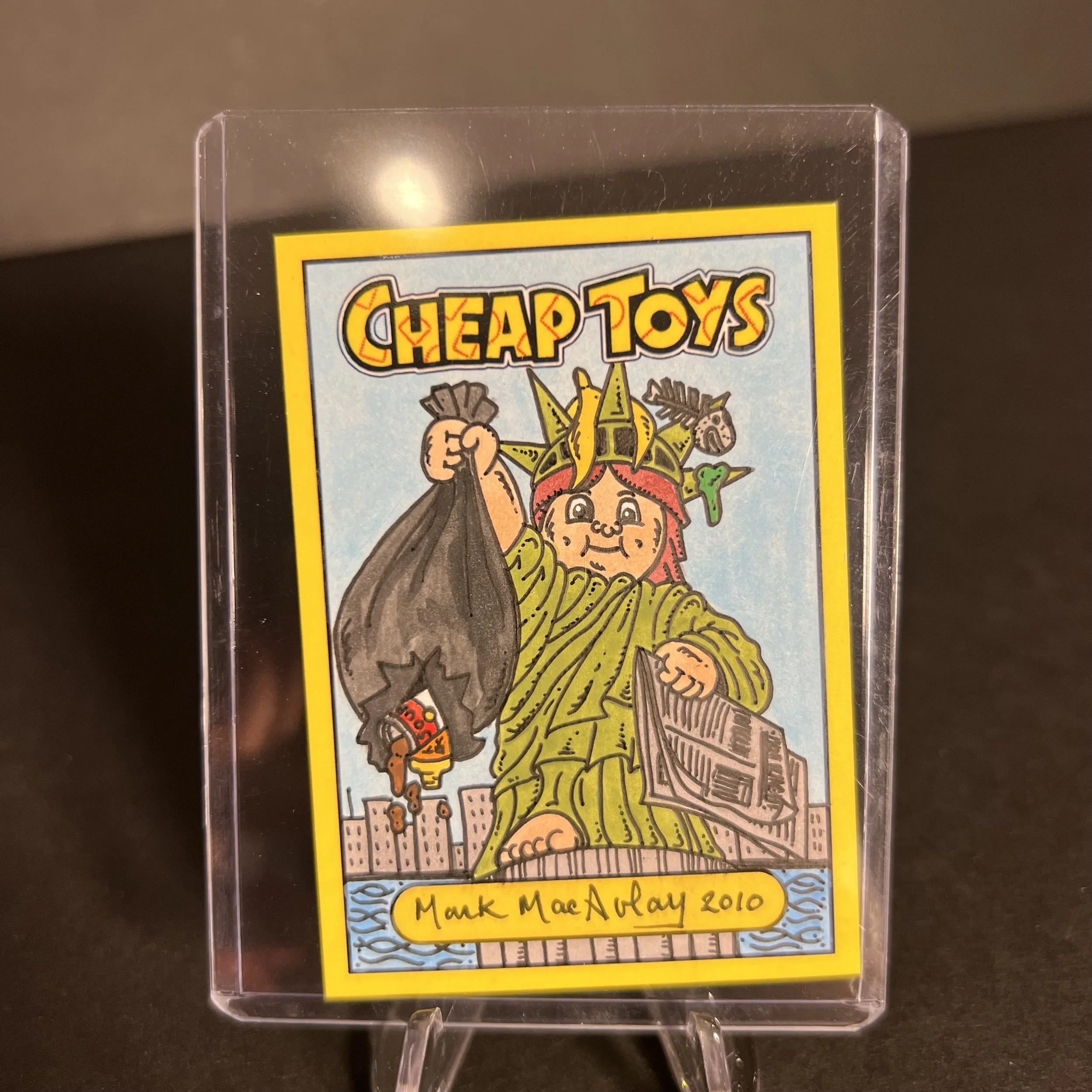 GARBAGE PAIL KIDS LIBERTY LIBBY SKETCH CARD MARK MACAULAY CHEAP TOYS SERIES 1