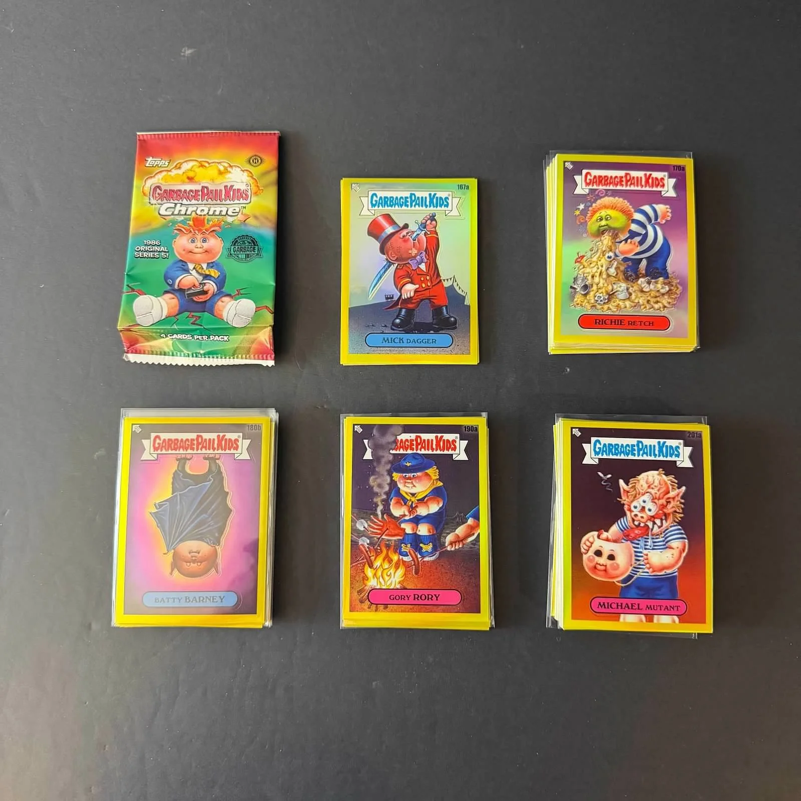 Chrome 5 Yellow Refractor Cards - Lot of 60