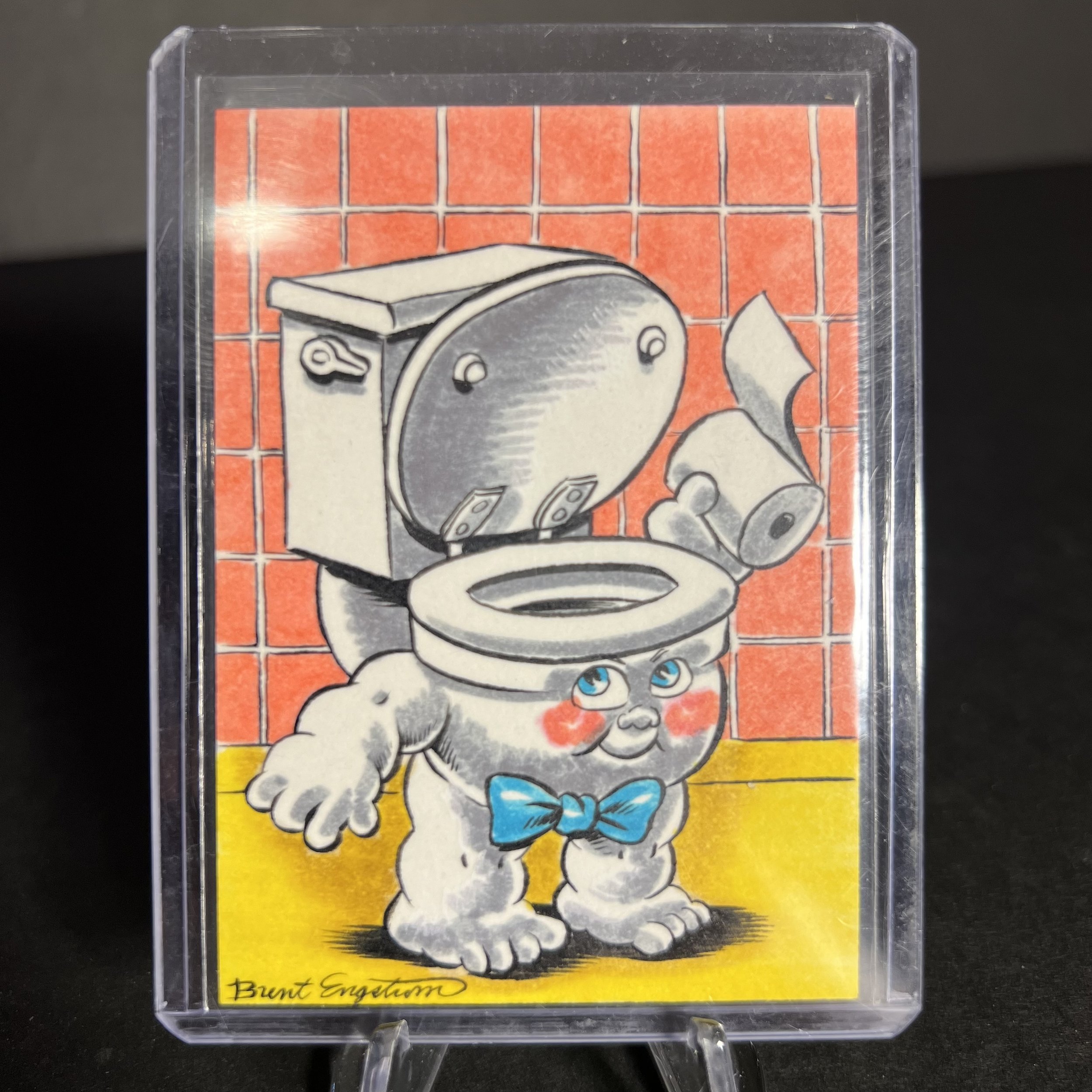 GARBAGE PAIL KIDS NOEL BOWL ARTIST SKETCH CARD BRENT ENGSTROM ART