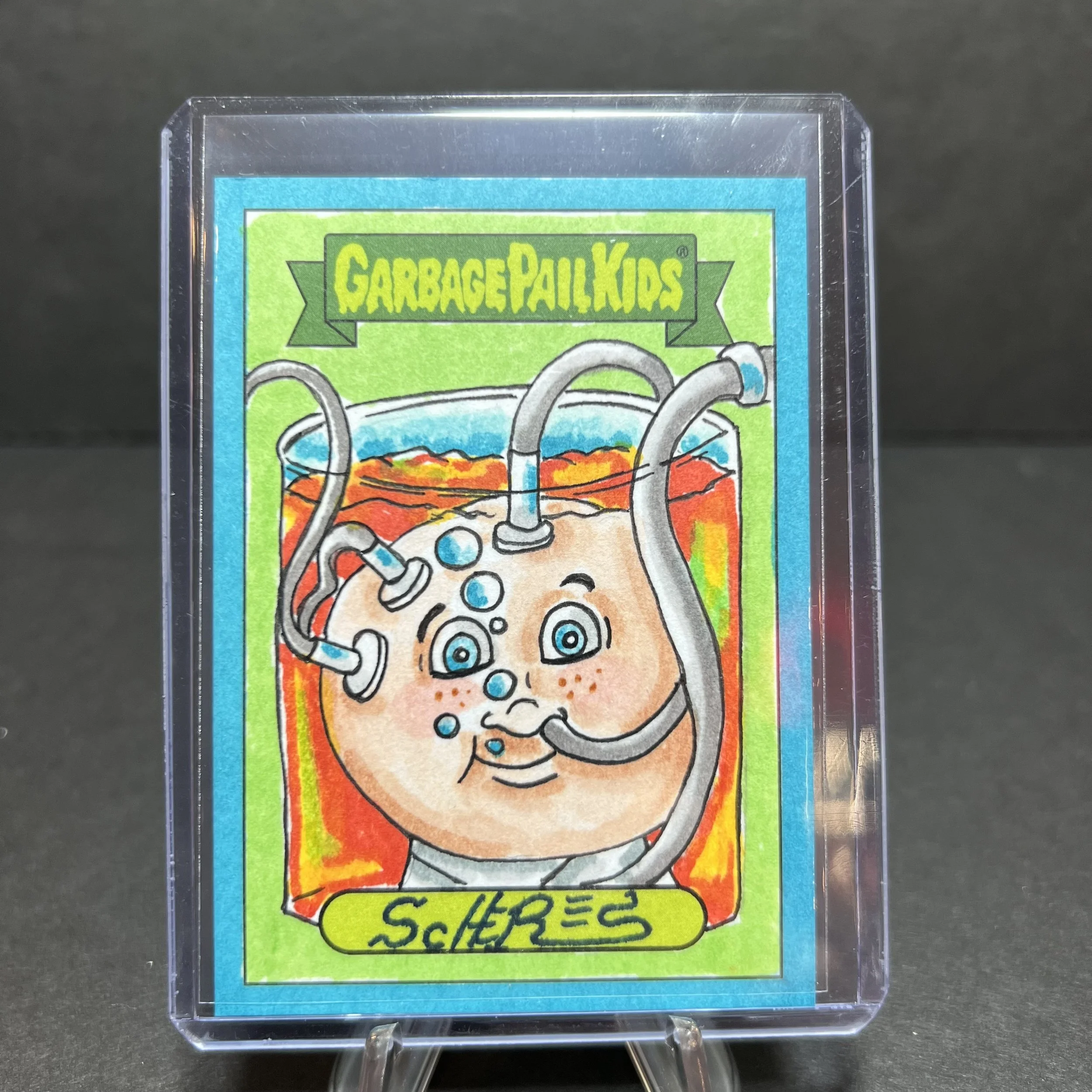 GARBAGE PAIL KIDS DECAPITATED HEDI SKETCH CARD CHAD SCHERES SCRATCH N STINK 2019