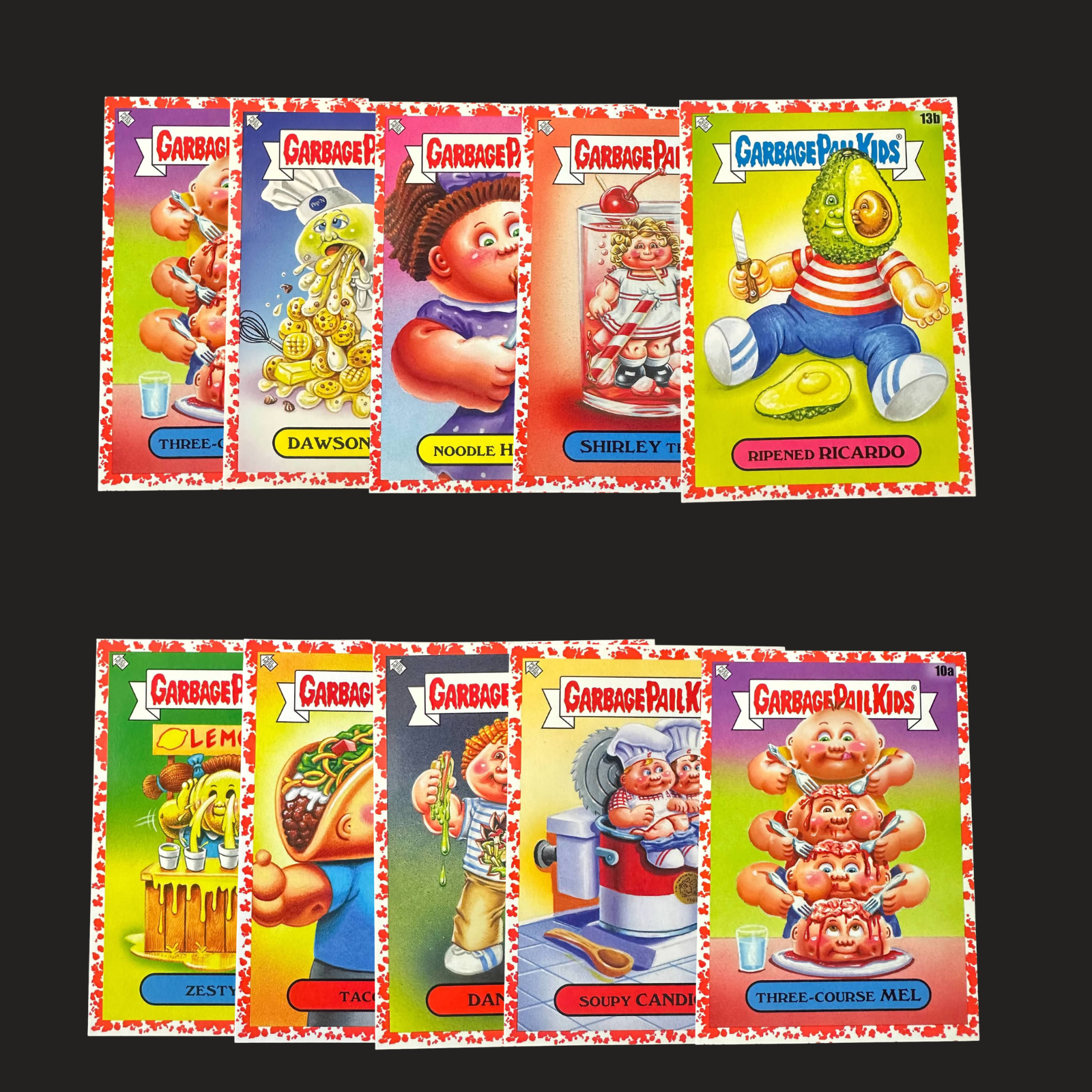 Food Fight Red Border Cards - Lot of 90