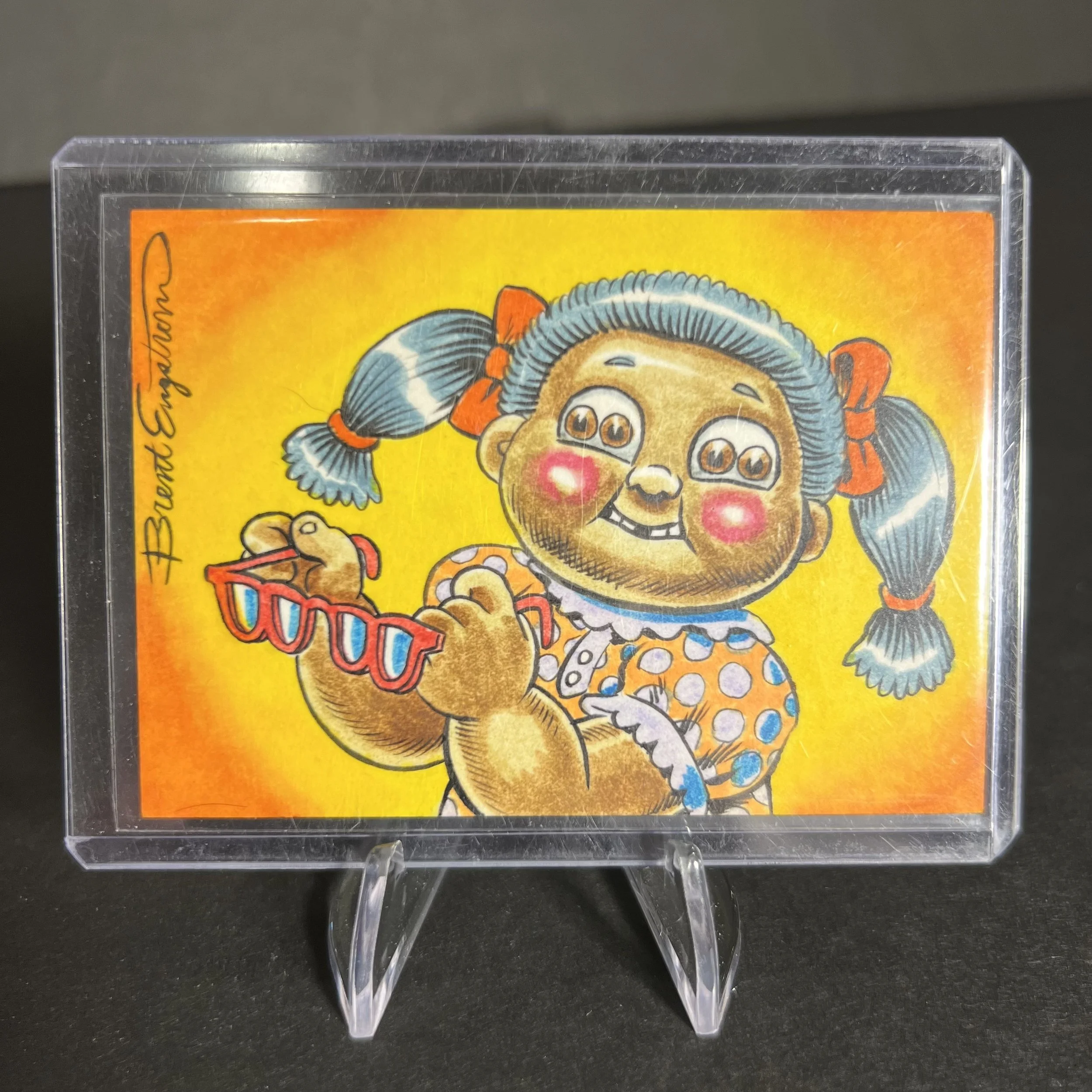 GARBAGE PAIL KIDS 4-EYED IDA ARTIST SKETCH CARD BRENT ENGSTROM ART