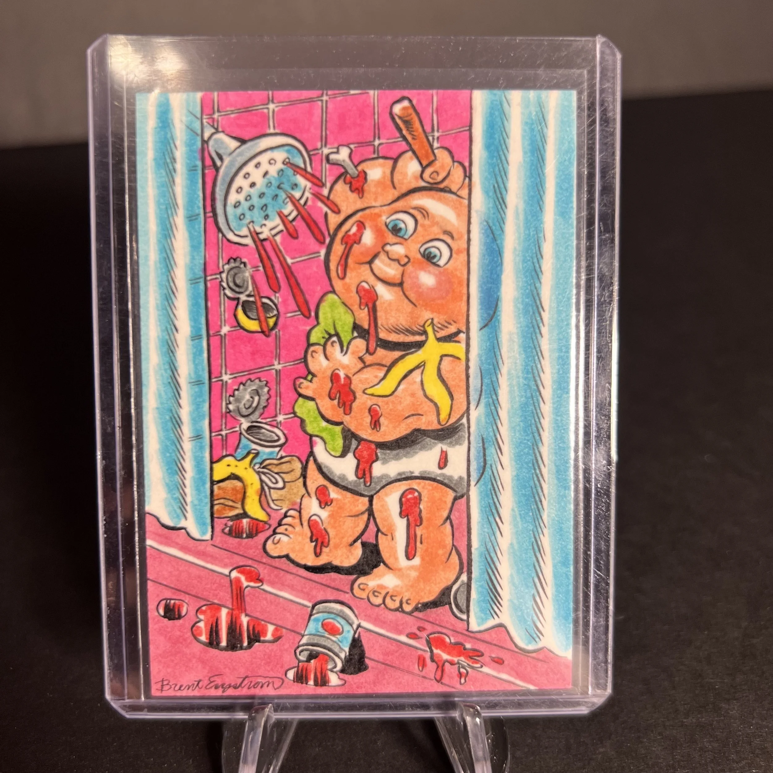 GARBAGE PAIL KIDS UNCLEAN HELENE ARTIST SKETCH CARD BRENT ENGSTROM ART
