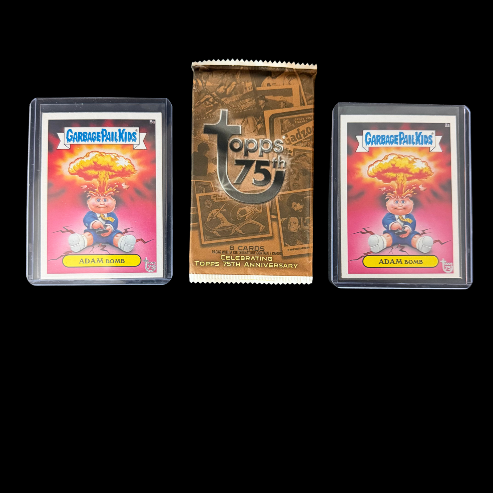 2013 TOPPS 75TH ANNIVERSARY GARBAGE PAIL KIDS ADAM BOMB LOT OF 2 + WRAPPER