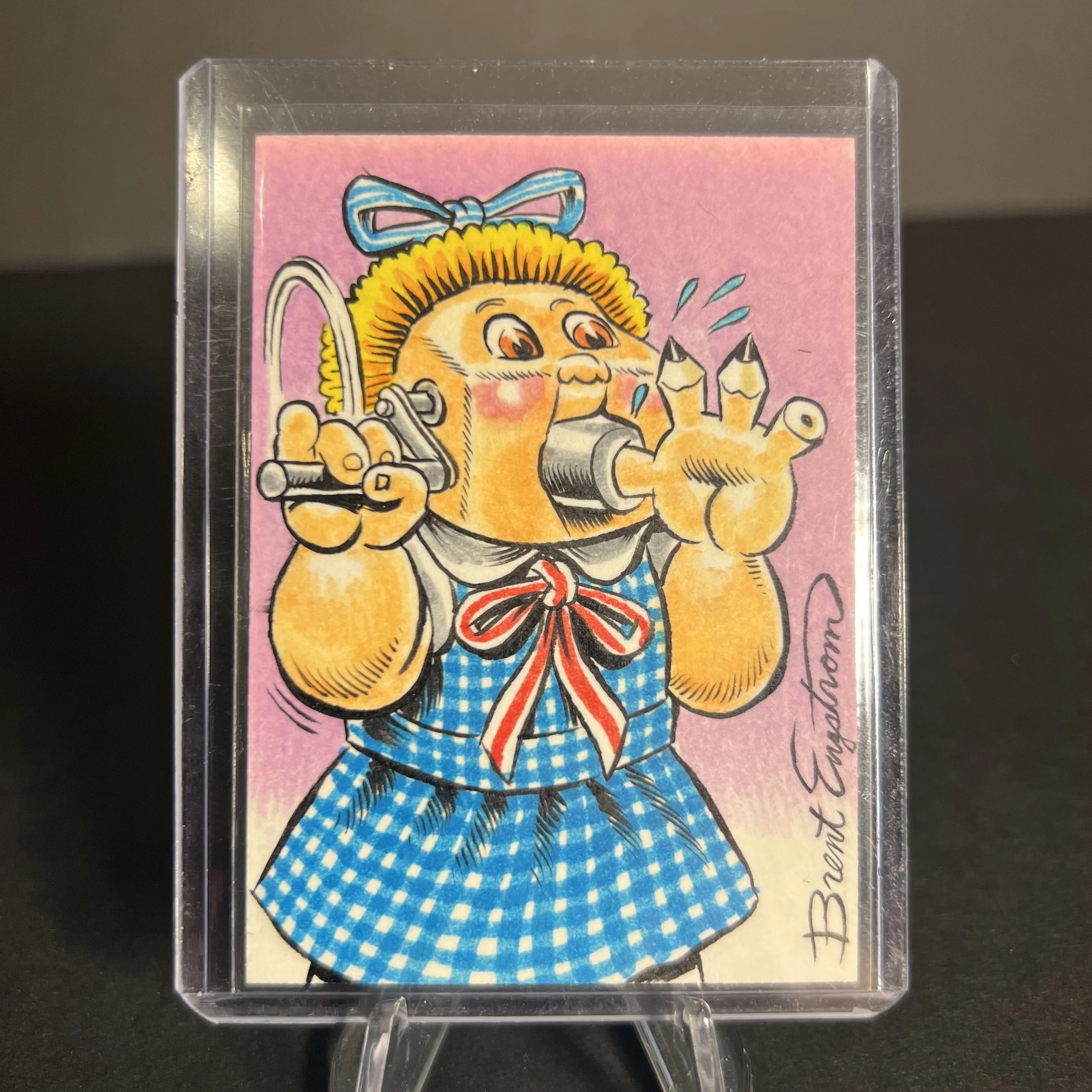 GARBAGE PAIL KIDS SHARPENED SHEENA ARTIST SKETCH CARD BRENT ENGSTROM CUSTOM SERIES