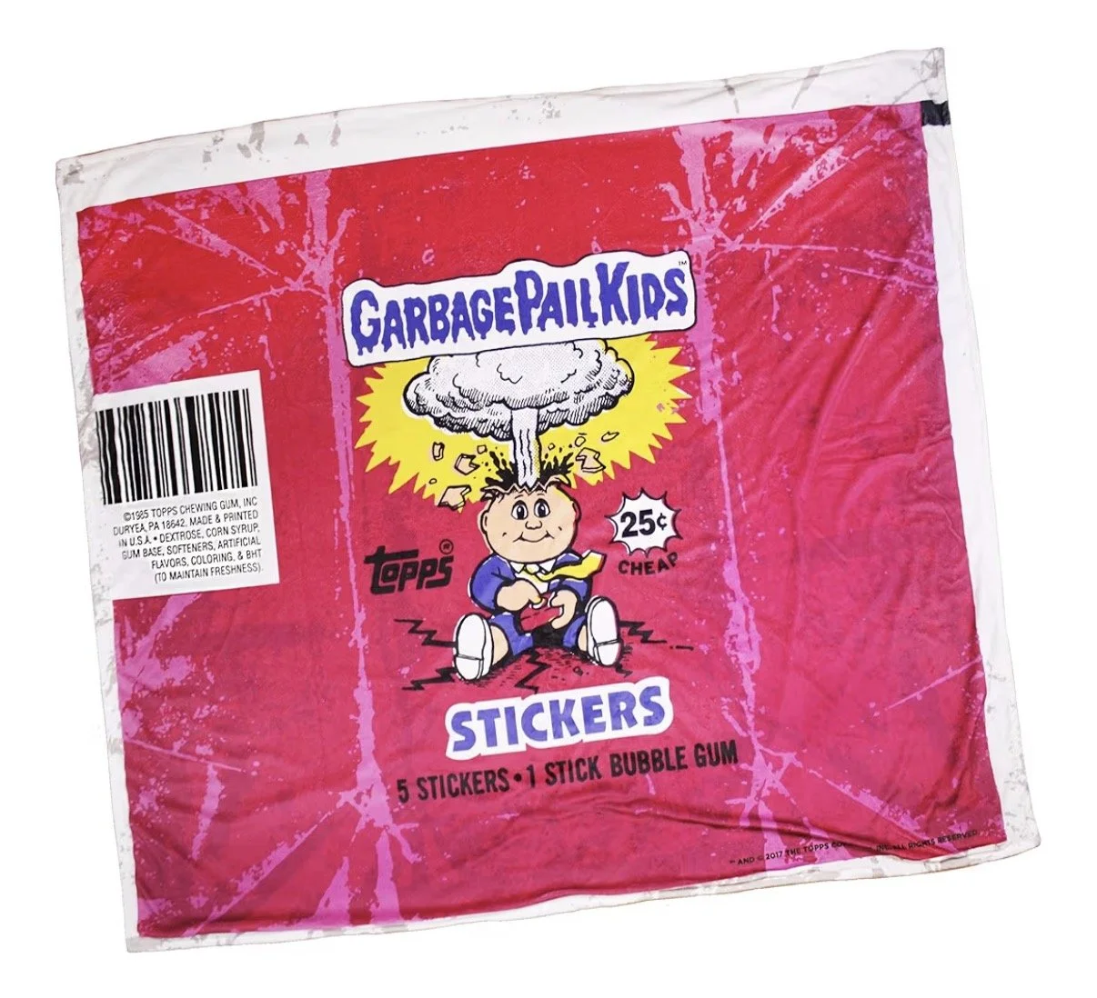 Garbage Pail Kids Creepy Company Wax Wrapper Throw Blanket 60" x 50" GPK