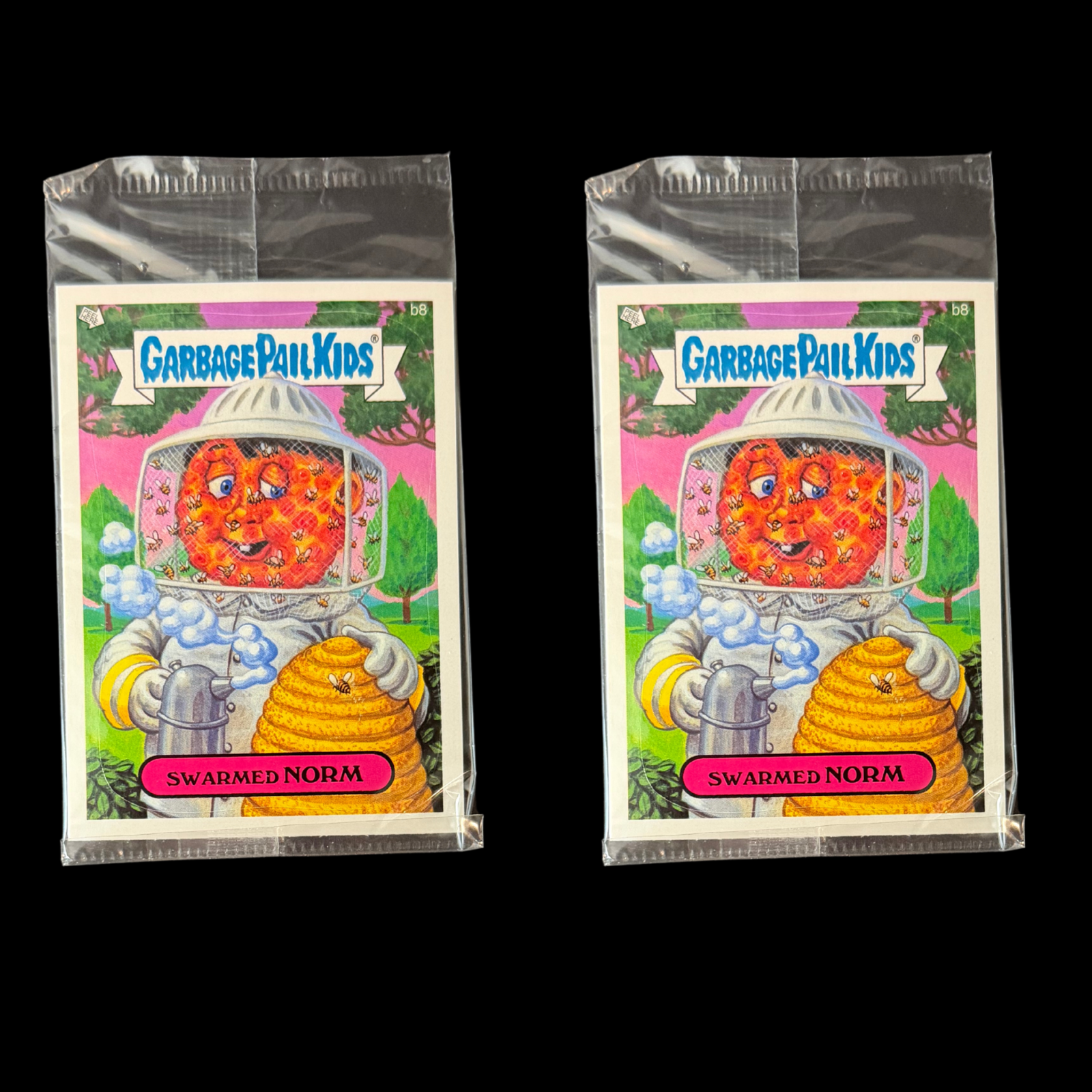 GARBAGE PAIL KIDS ALL NEW SERIES 4 BONUS CARD B8 SWARMED NORM LOT OF 2