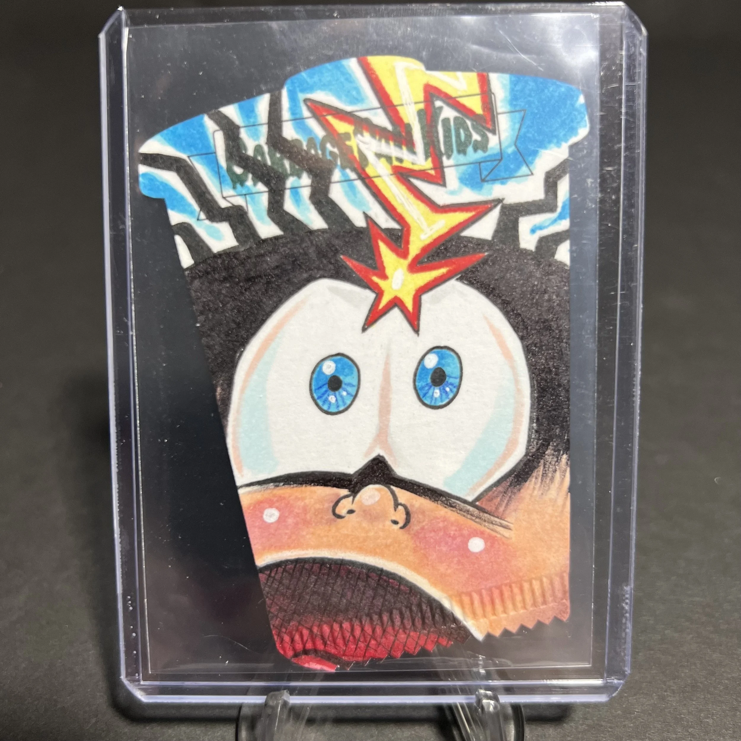 STORMY HEATHER TRASH CAN SKETCH CARD BY Stephens LATE TO SCHOOL