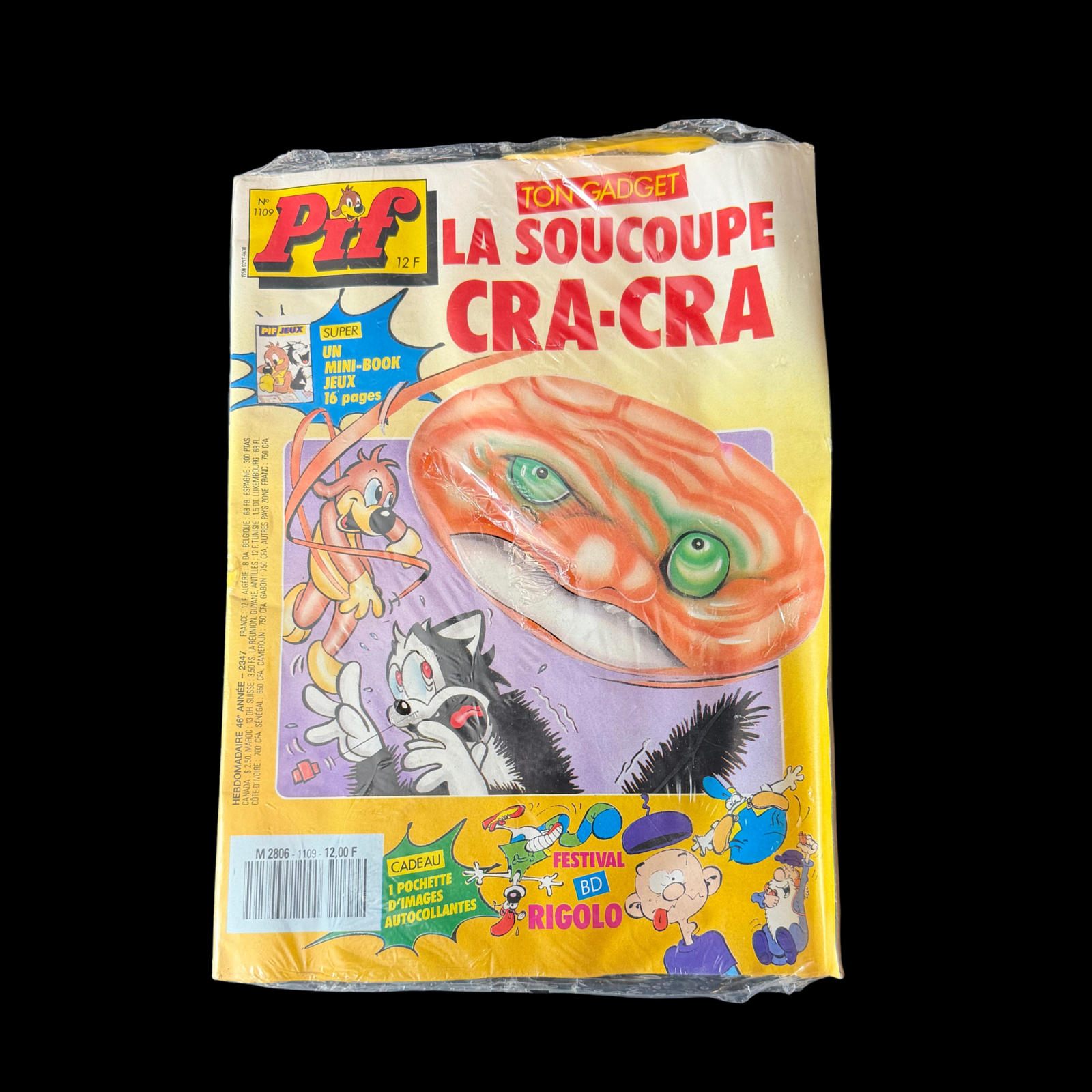 1990 PIF GADGET #1109 LES CRADOS GPK LA SOUCOUPE CRA-CRA SEALED FRANCE