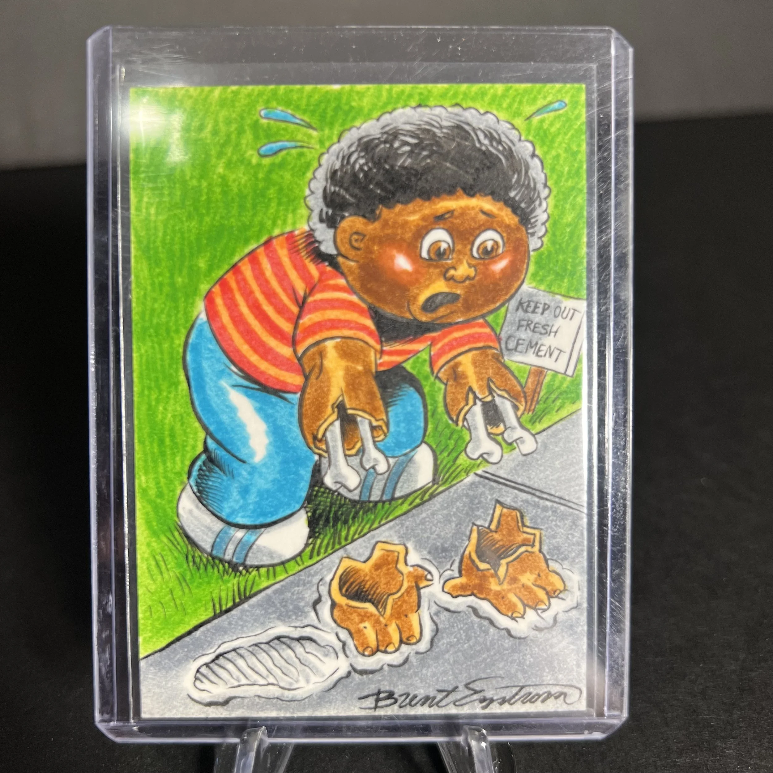 GARBAGE PAIL KIDS CEMENTIN' QUENTIN ARTIST SKETCH CARD BRENT ENGSTROM ART