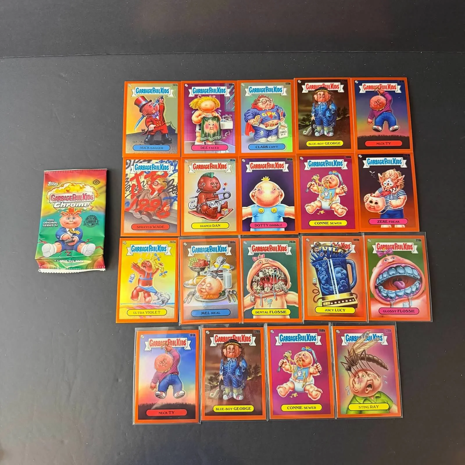 Chrome 5 Orange Refractor Cards - Lot of 19