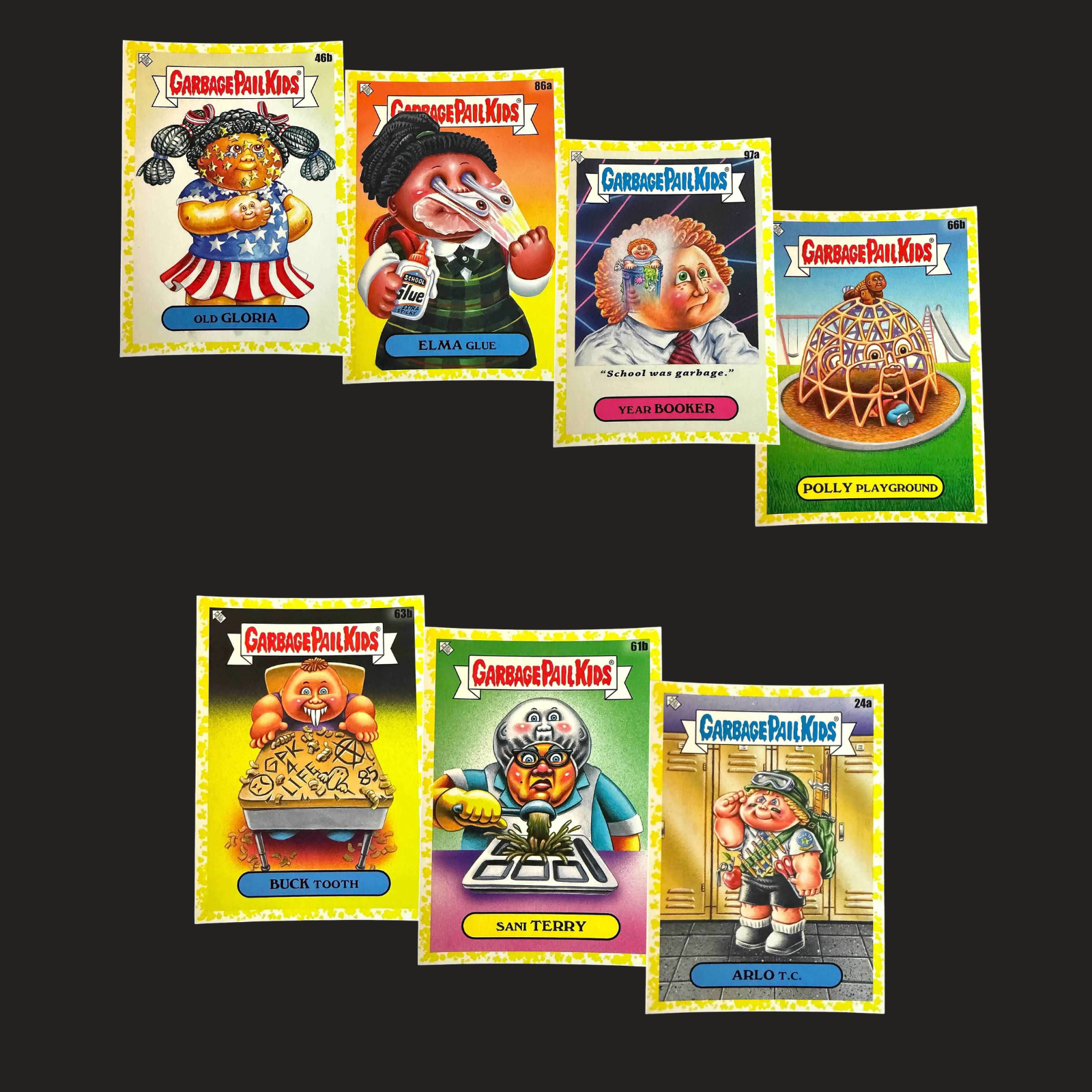 Late to School Yellow Border Cards - Lot of 7